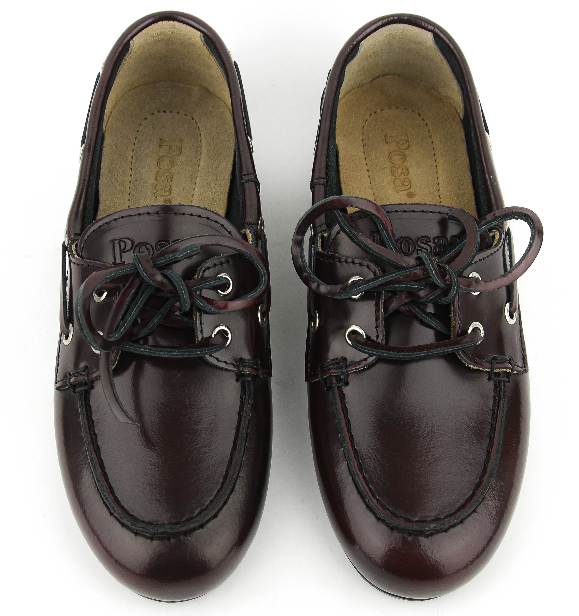 POSA BOAT LOAFER BOX LEATHER BURGUNDY