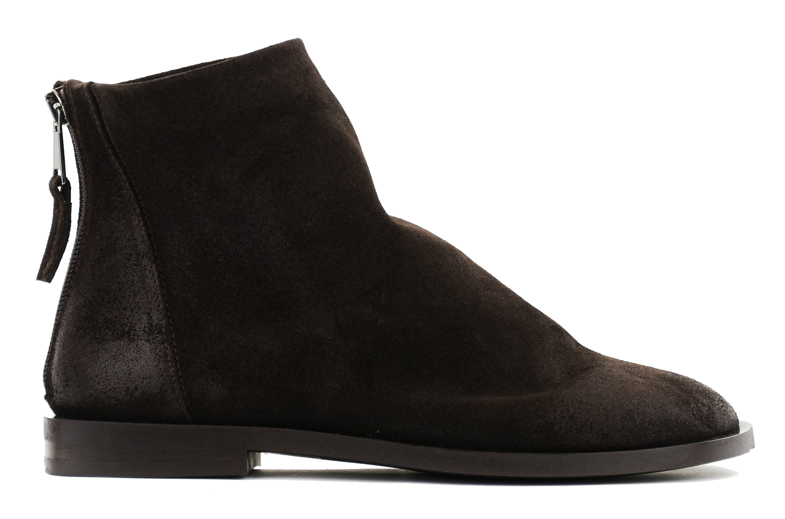 ELENA IACHI BOOTIE SHORT ASSYMETRICAL BROWN