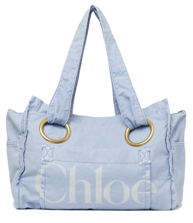 CHLOE PLAGE MEDIUM TOTE PEBBLE BLUE