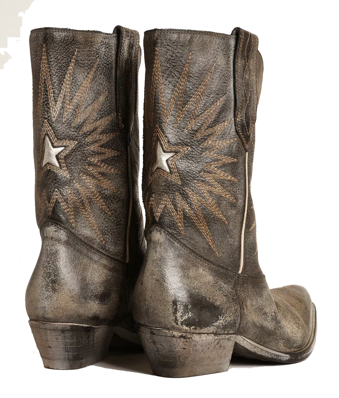 GOLDEN GOOSE WISH STAR LOW BLACK ECRU SILVER
