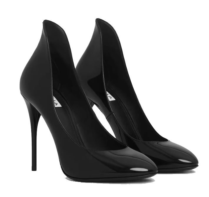 ALAIA PUMPS 110 PATENT BLACK