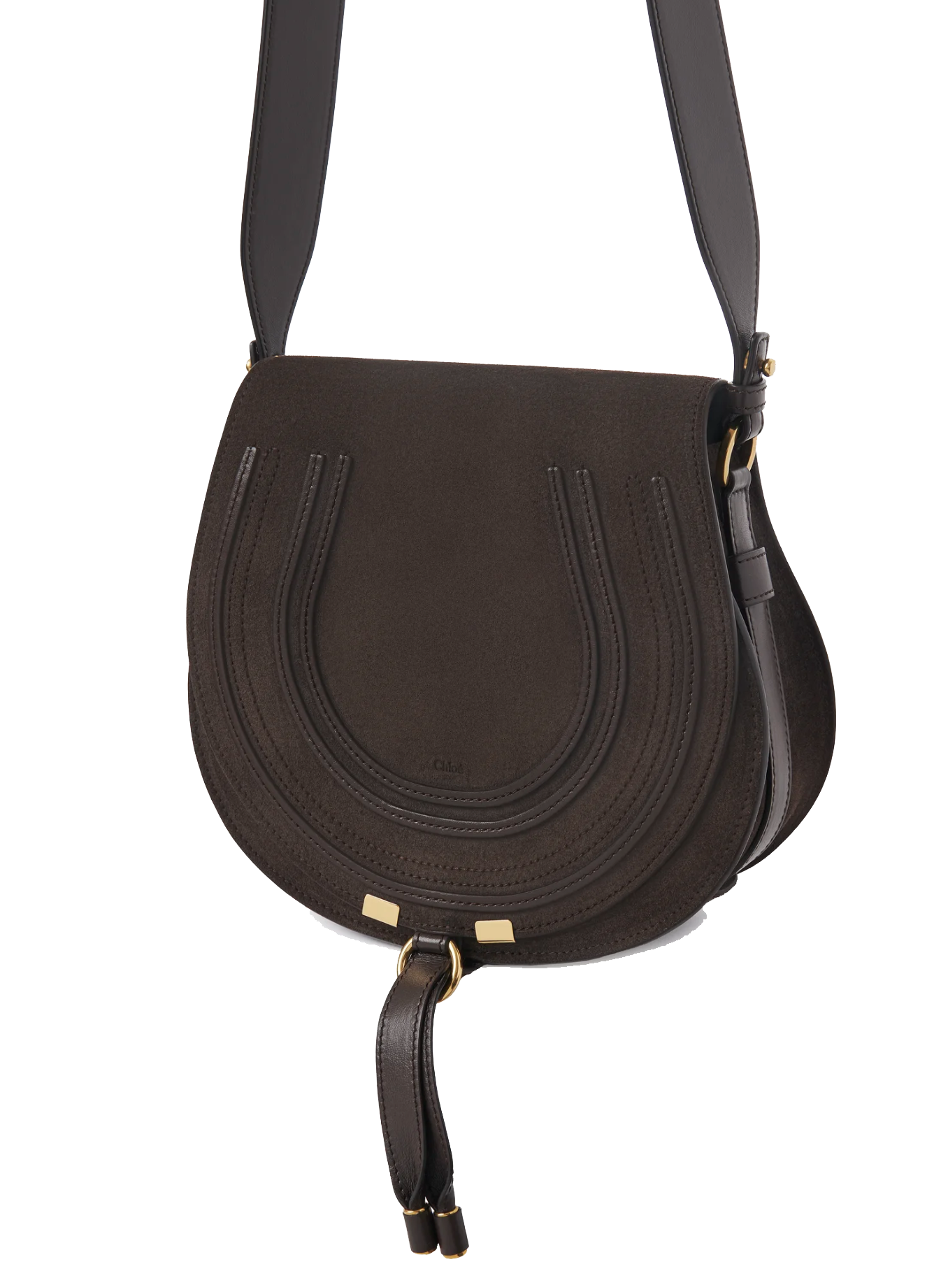 CHLOE MARCIE SADDLE BAG KOHI BROWN