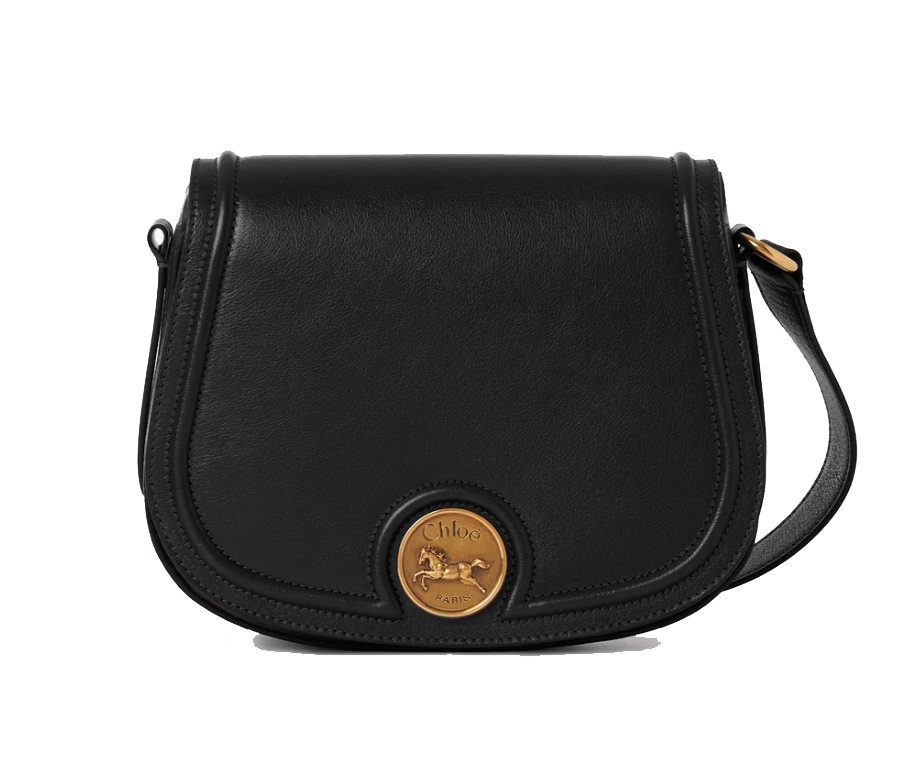 CHLOE HORSEMEDAL SADDLE BAG BLACK