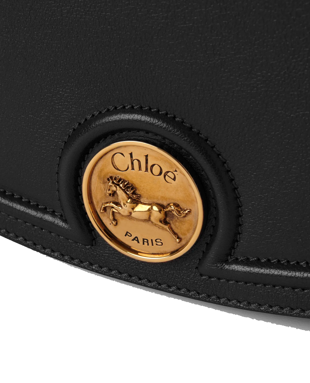 CHLOE HORSEMEDAL SADDLE BAG BLACK