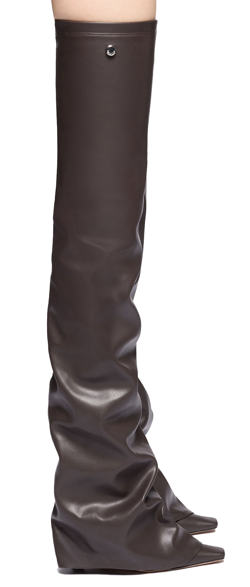 THE ATTICO THIGH HIGH BOOTS DARK BROWN