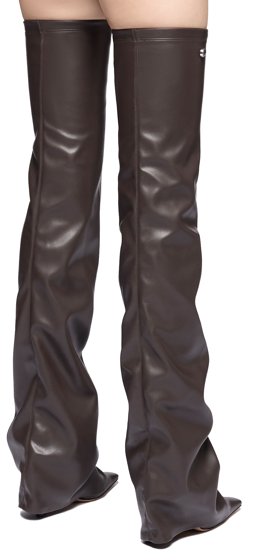 THE ATTICO THIGH HIGH BOOTS DARK BROWN