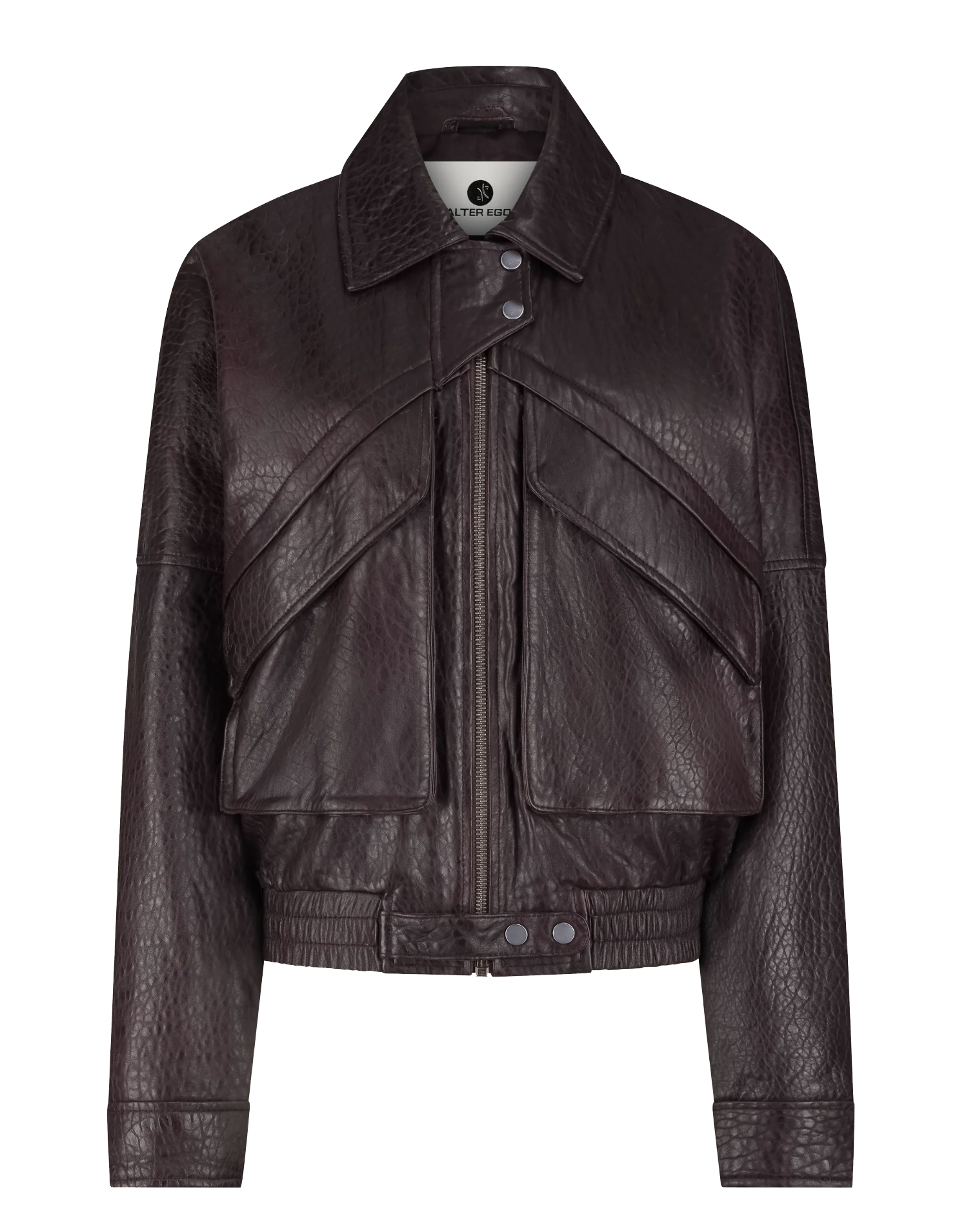 ALTER EGO RIVER LEATHER JACKET BURGUNDY