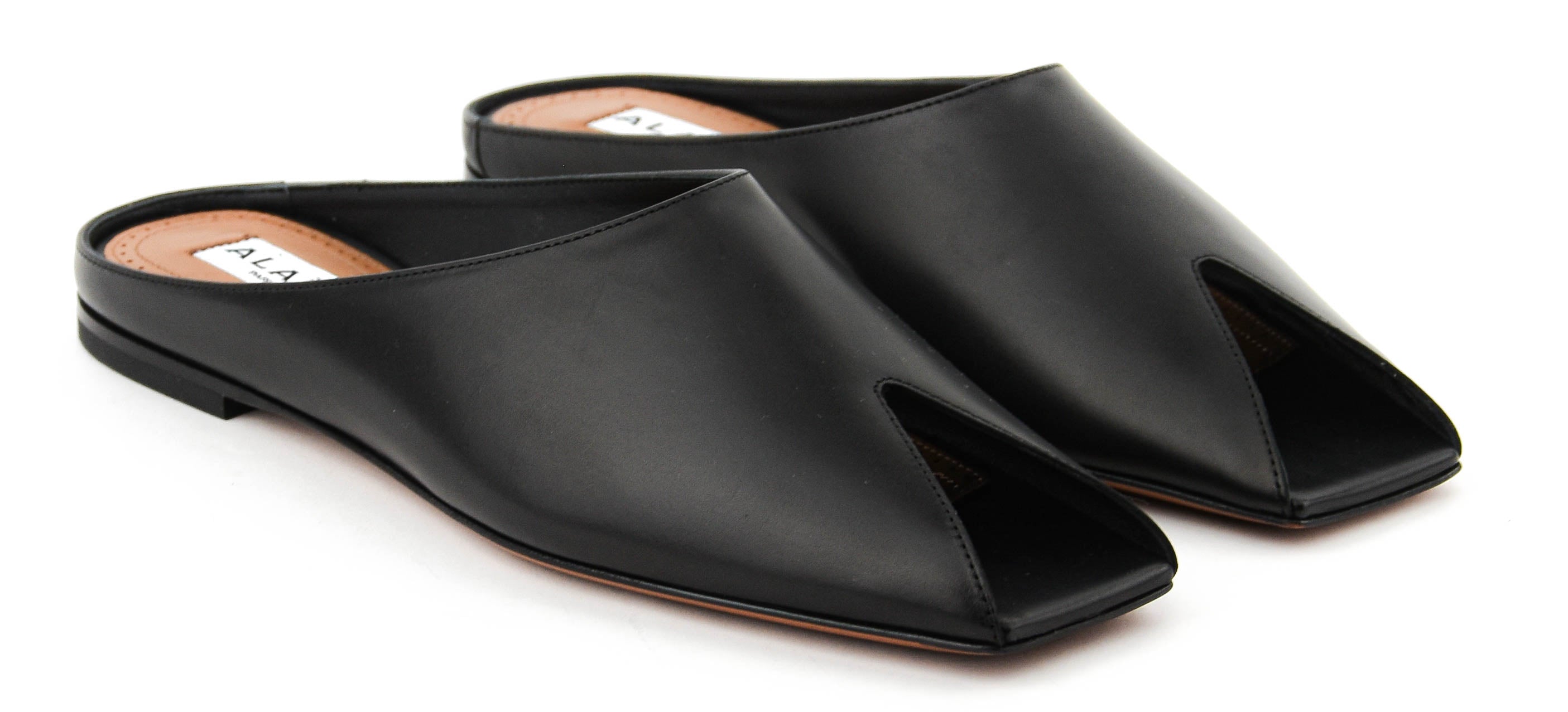 ALAIA OPEN MULES BLACK