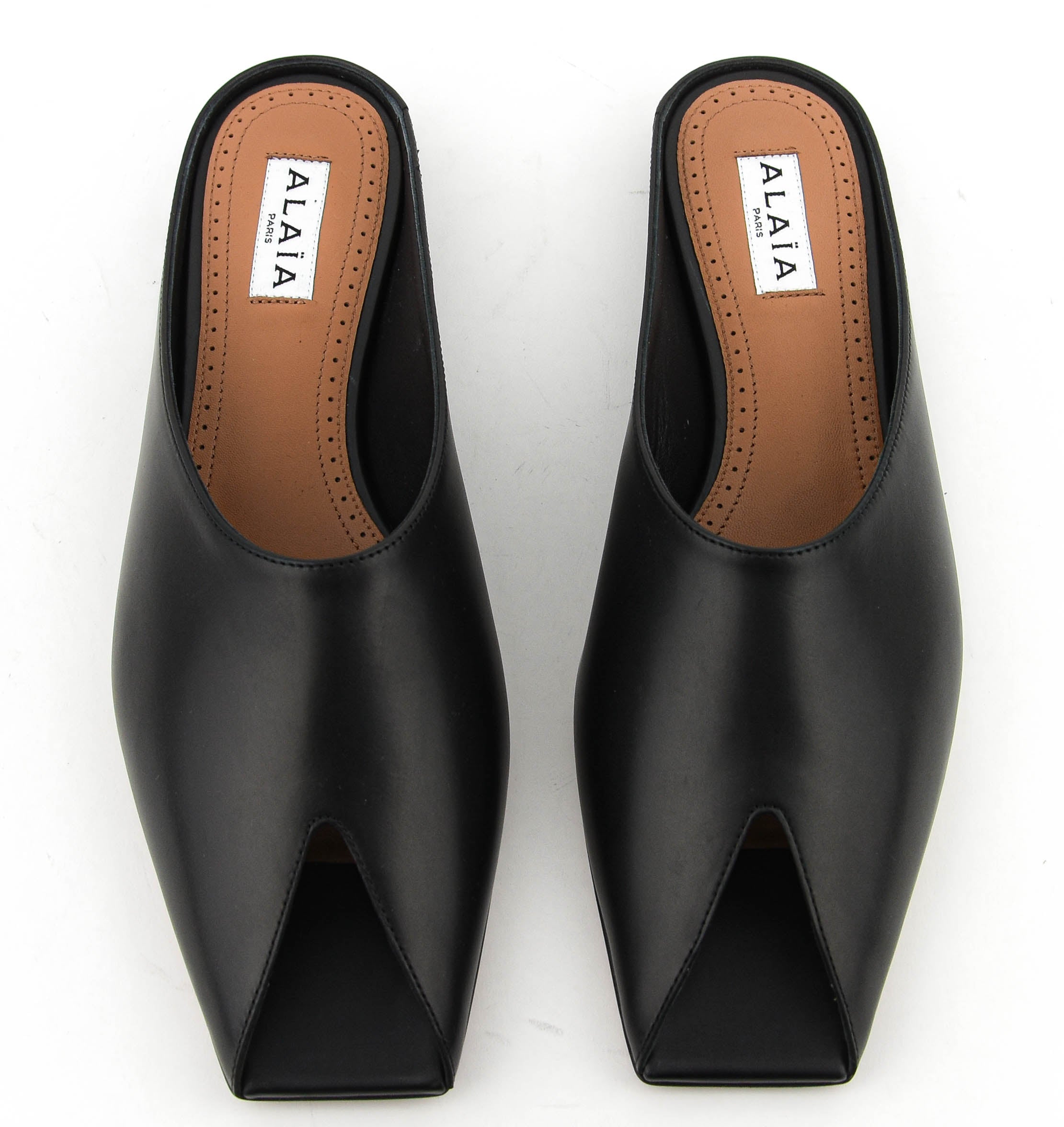 ALAIA OPEN MULES BLACK