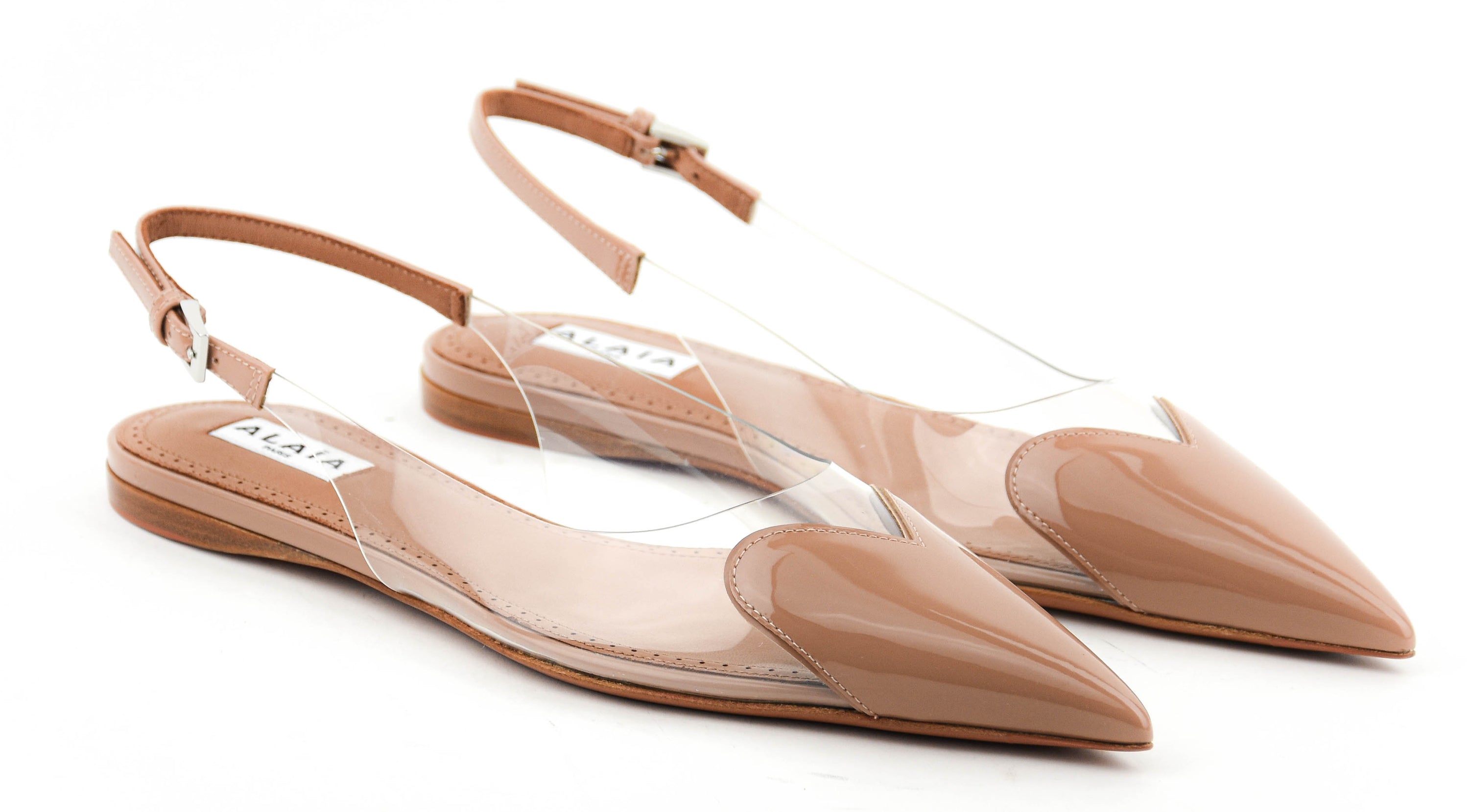 ALAIA LE COUER SLINGBACK FLAT NUDE