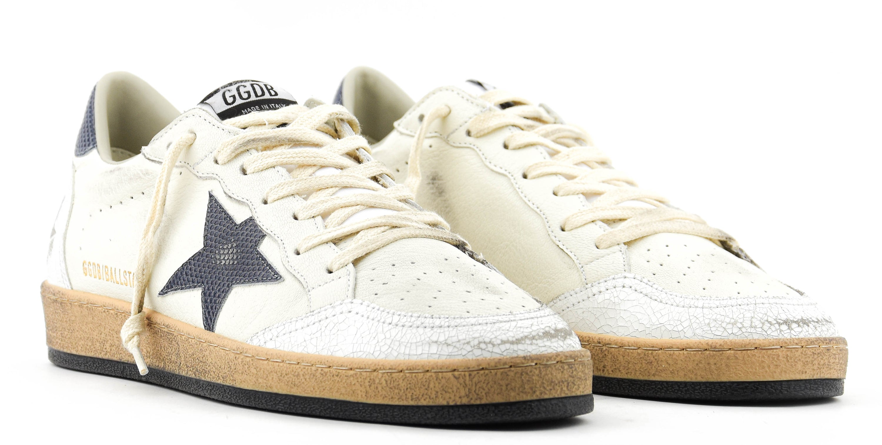 GOLDEN GOOSE BALL STAR WHITE DUSTY BLUE