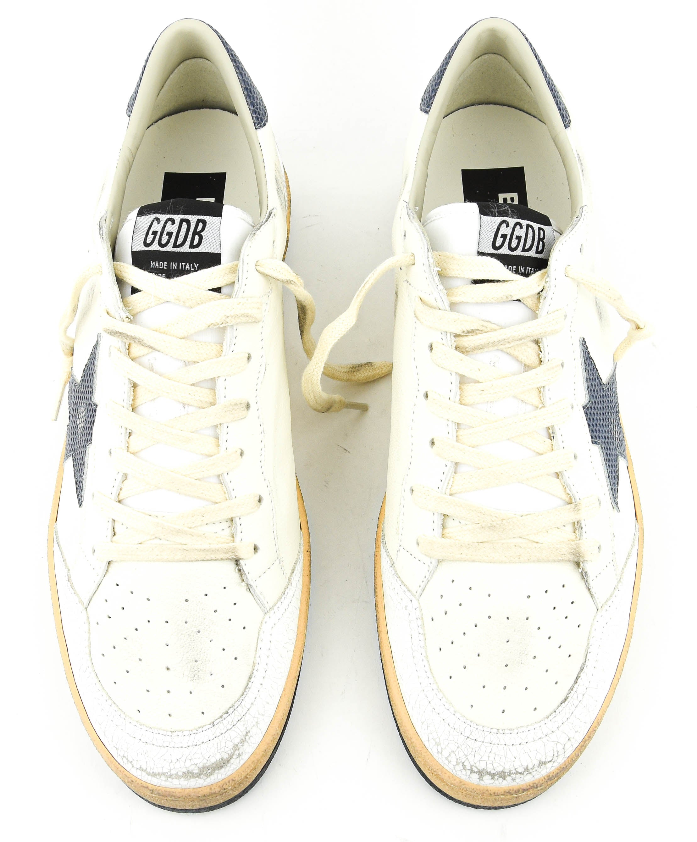 GOLDEN GOOSE BALL STAR WHITE DUSTY BLUE