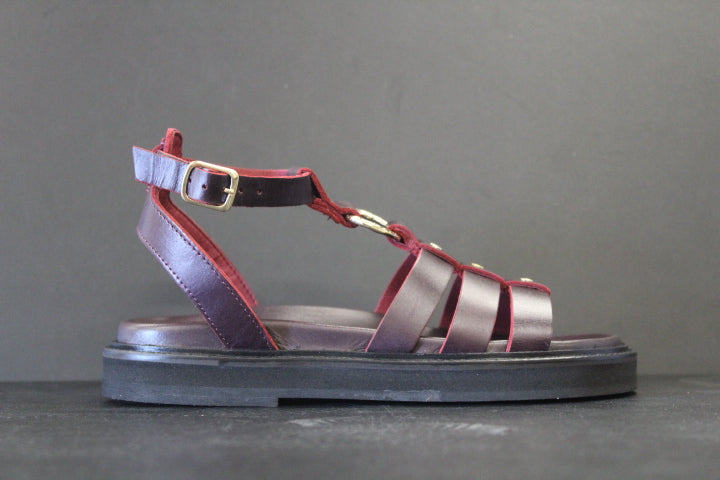 TORAL NAXOS SANDAL BURGUNDY
