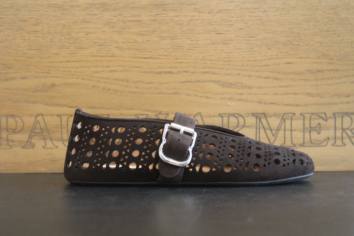 ALAIA VIENNE BALLERINA BRUN FONCE