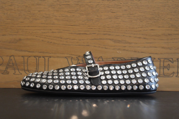 ALAIA STRASS BALLERINA BLACK