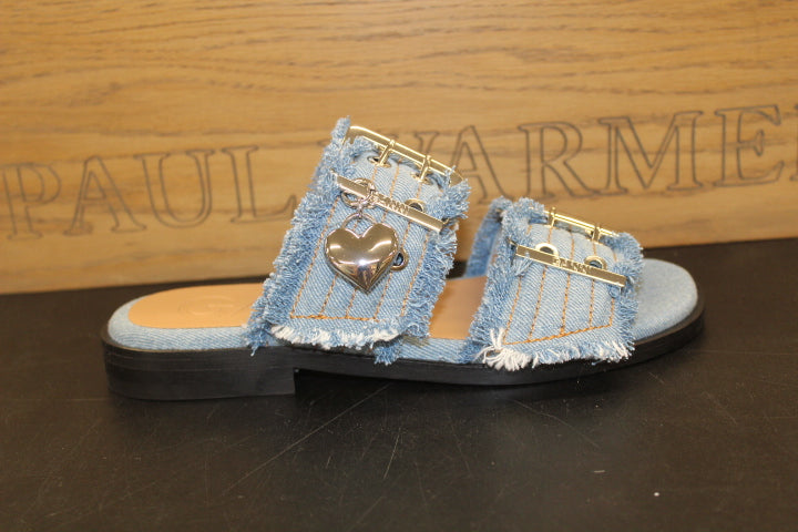 GANNI SLIDE FADED DENIM