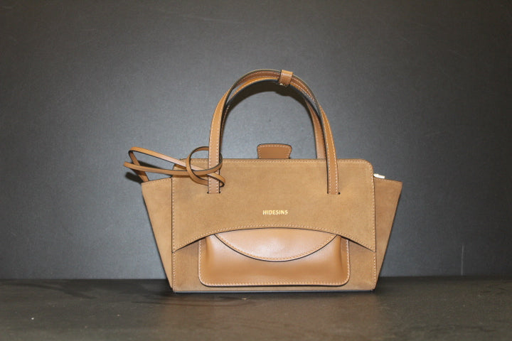 HIDESINS BAG FLAP S COGNAC SUEDE