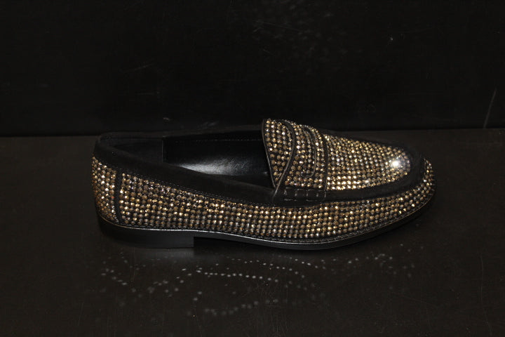 LOLA CRUZ CRYSTAL LOAFER BLACK