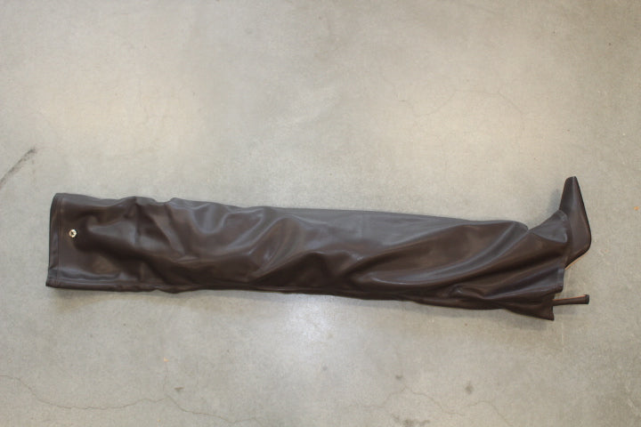 THE ATTICO THIGH HIGH BOOTS DARK BROWN