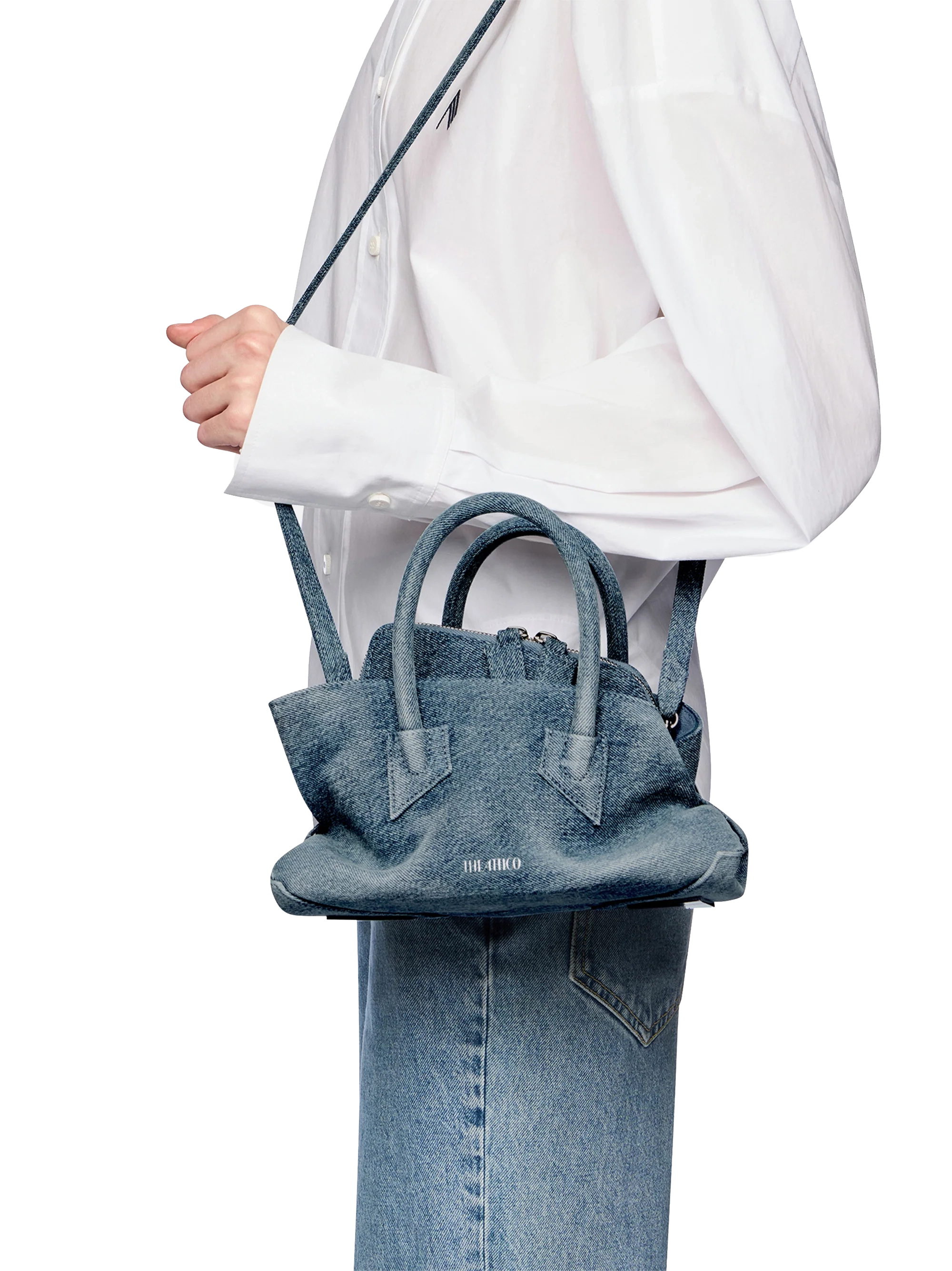 THE ATTICO LE PASSEGGIATA MINI DENIM WASHED