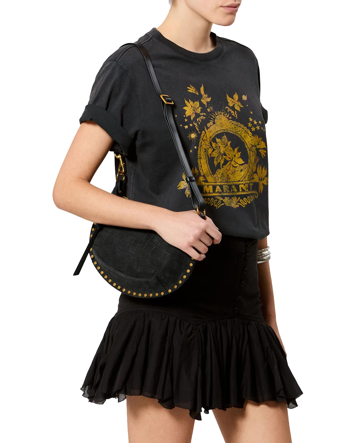 ISABEL MARANT OSKAN MOON BLACK CROC