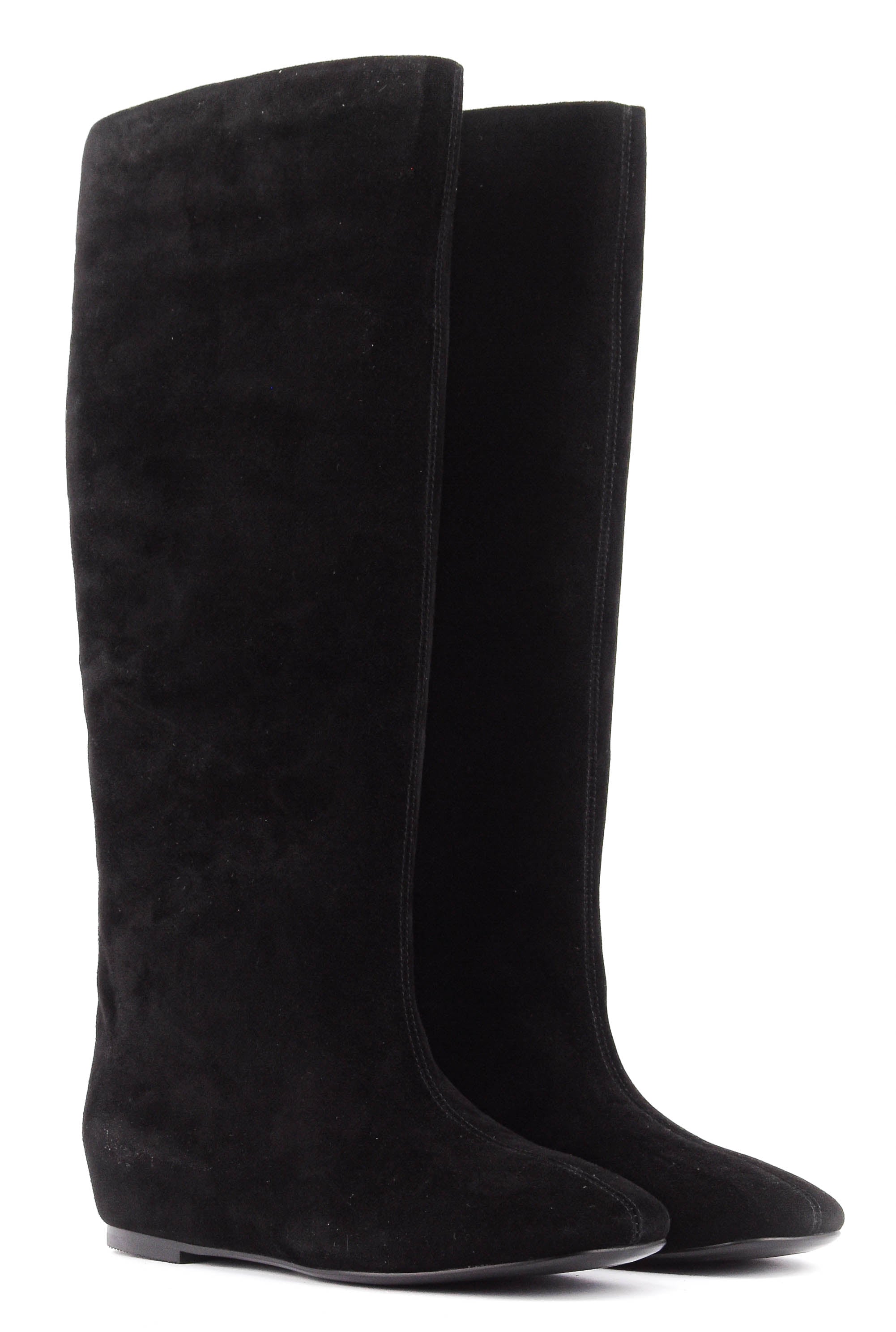 LOAFER MIDDY WEDGE BOOT BLACK SUEDE
