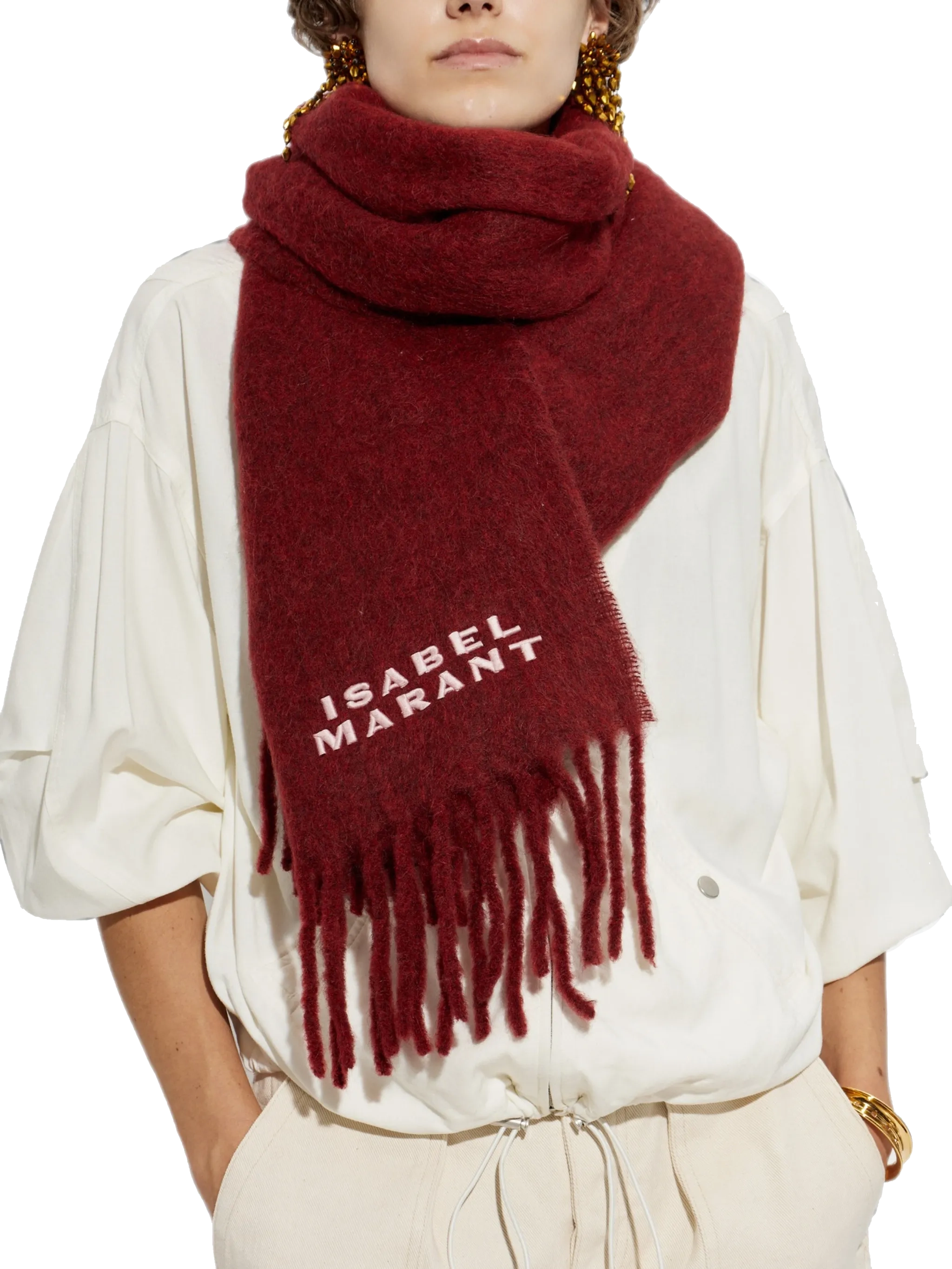 ISABEL MARANT FIRNY SCARF BURGUNDY