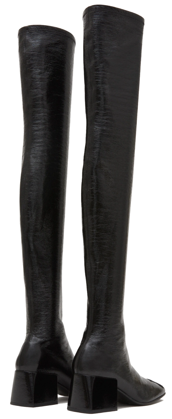 COURREGES ICONIC VINYL THIGH HIGH BOOT