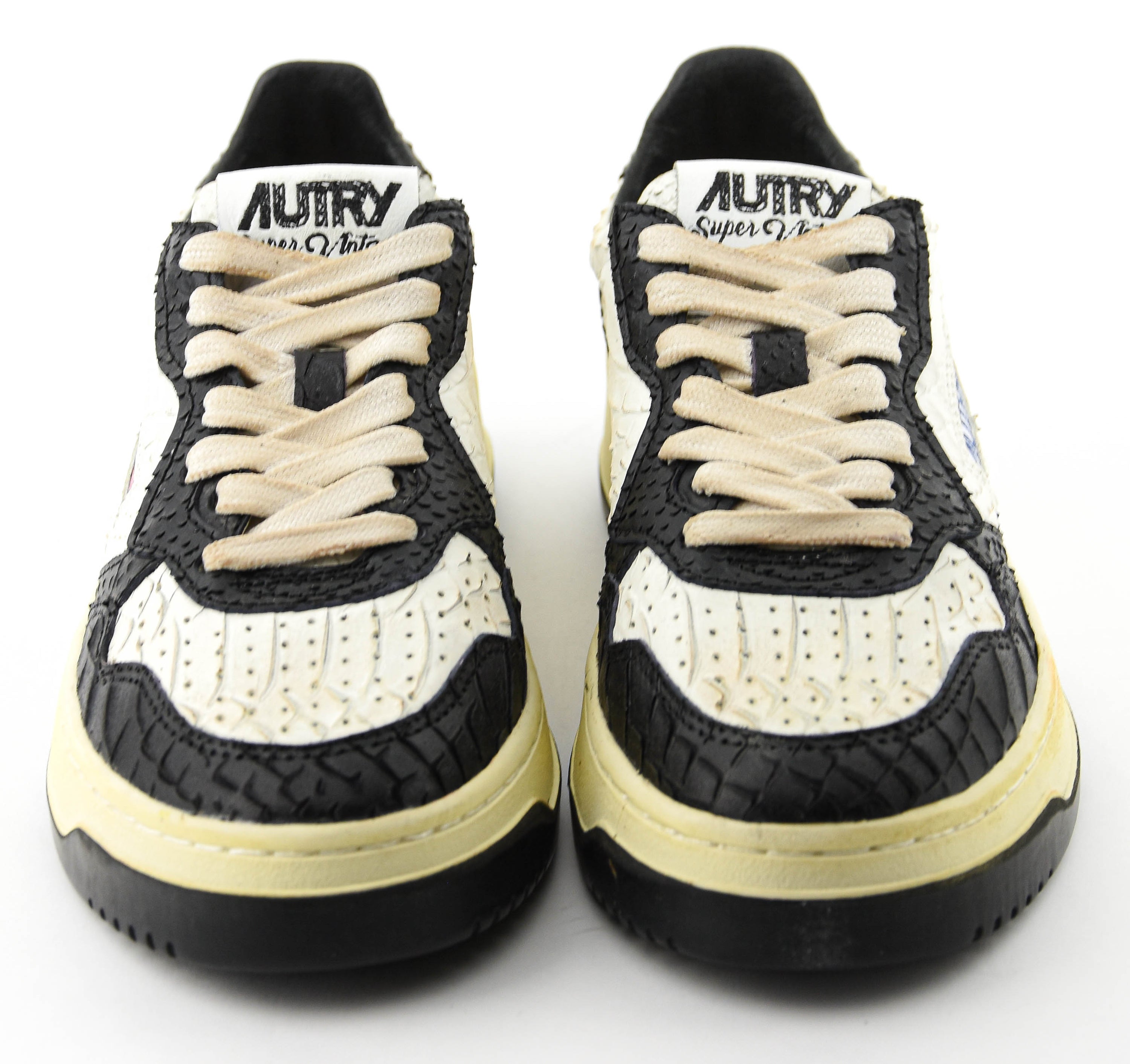 AUTRY MEDALIST LOW PYTHONED BLACK WHITE