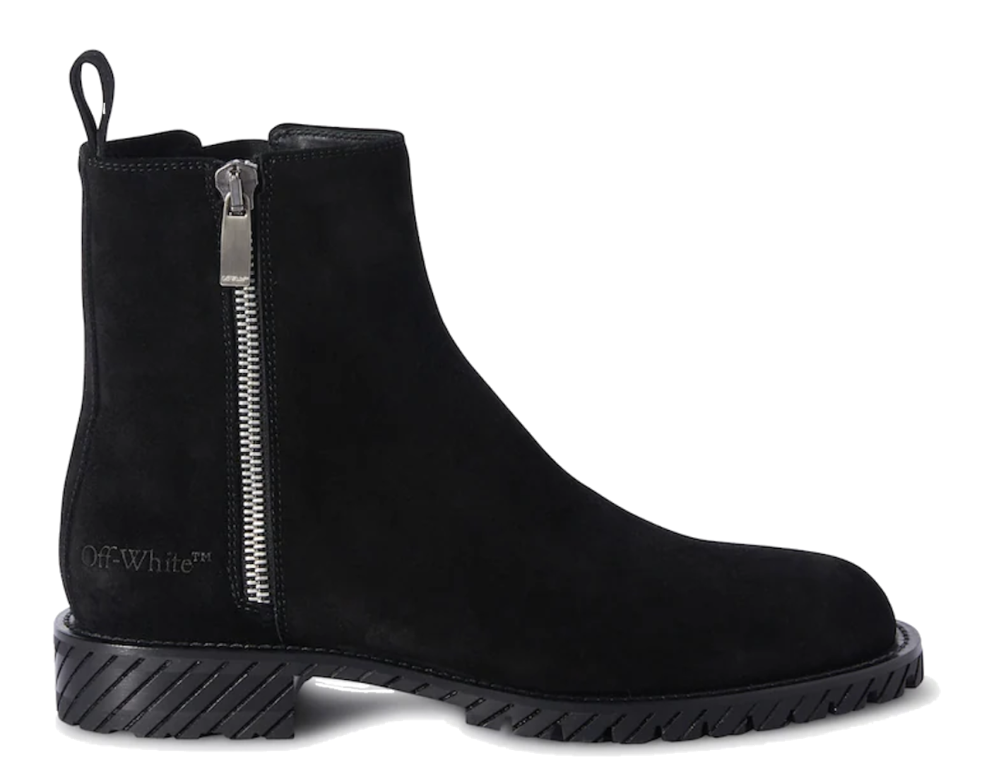 OFF WHITE COMBAT ANKLE BOOT SUEDE BLACK