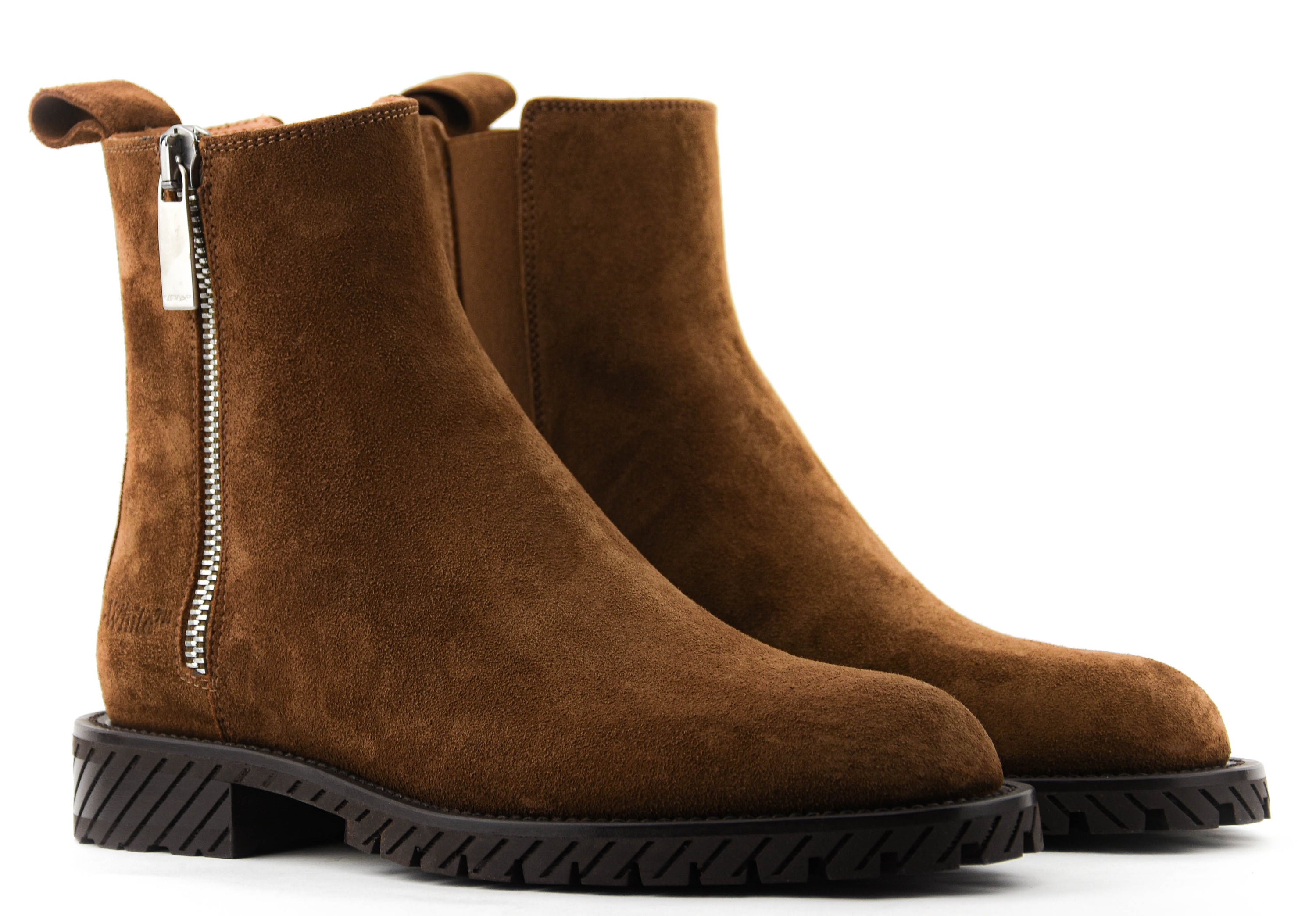 OFF WHITE COMBAT ANKLE BOOT SUEDE BROWN