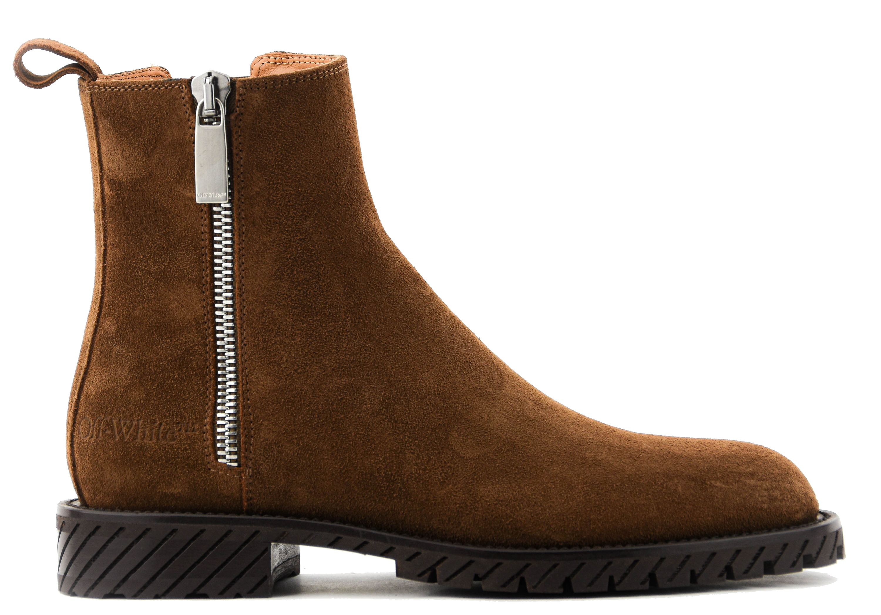 OFF WHITE COMBAT ANKLE BOOT SUEDE BROWN