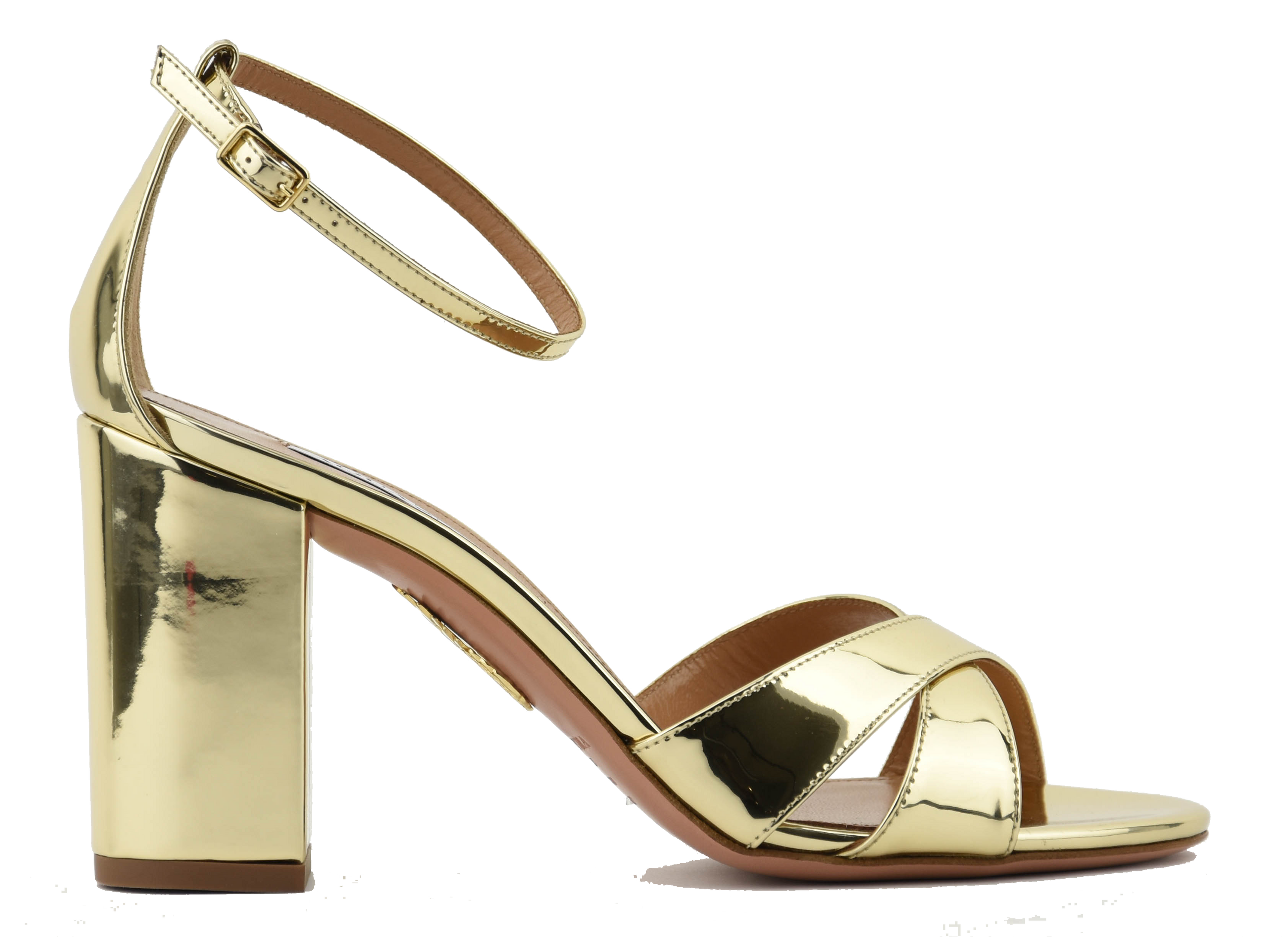 AQUAZZURA DIVINE SANDAL 85 SOFT GOLD