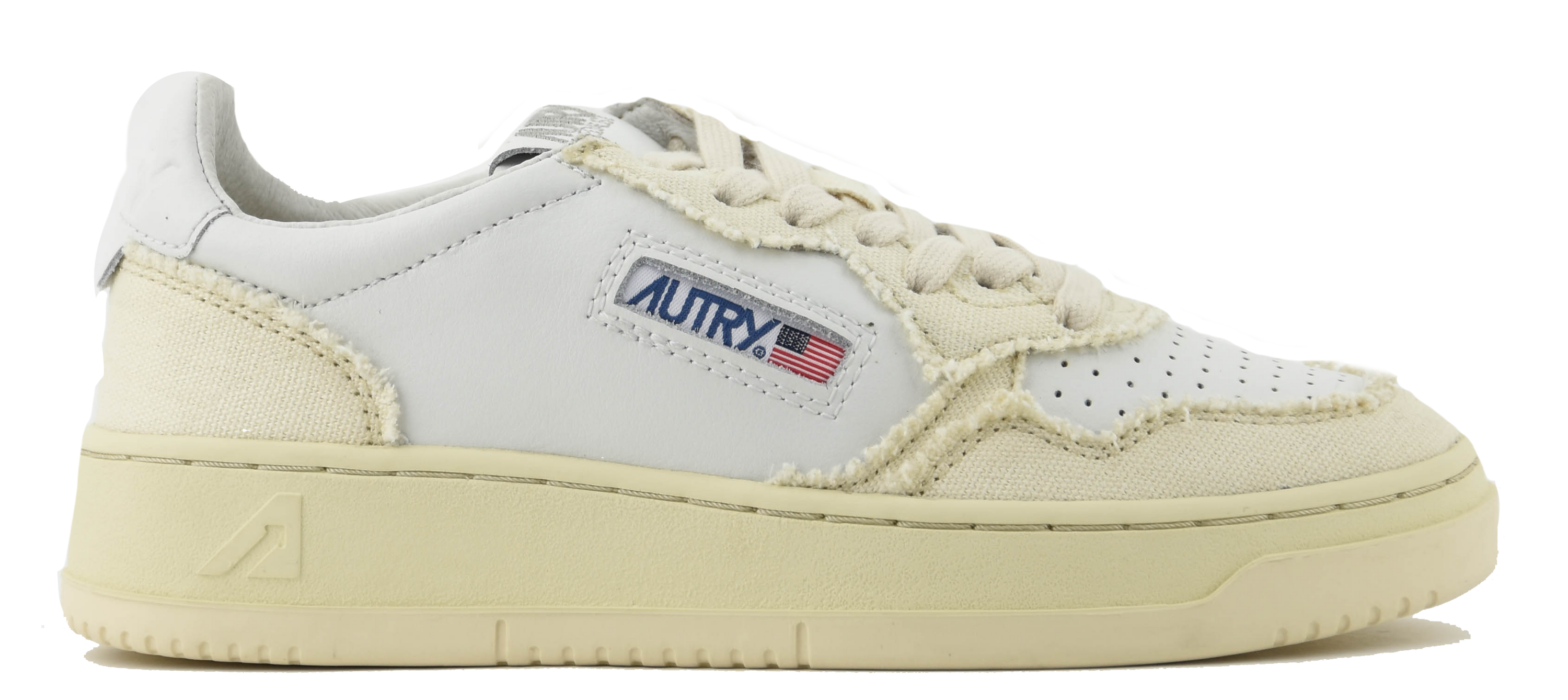 AUTRY MEDALIST LOW CANVAS IVORY WHITE