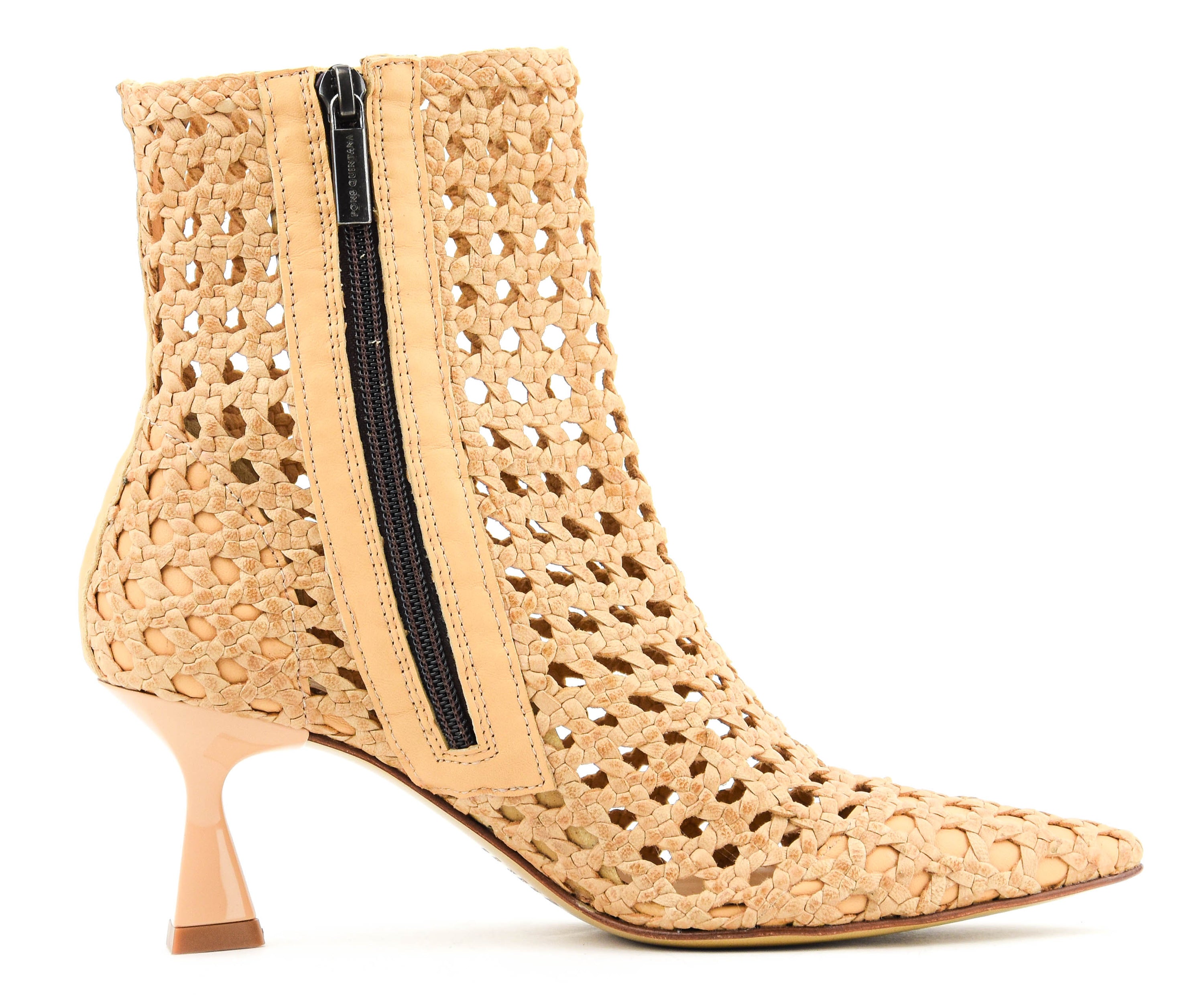 PAUL WARMER LEA WOVEN BOOTIE BEIGE