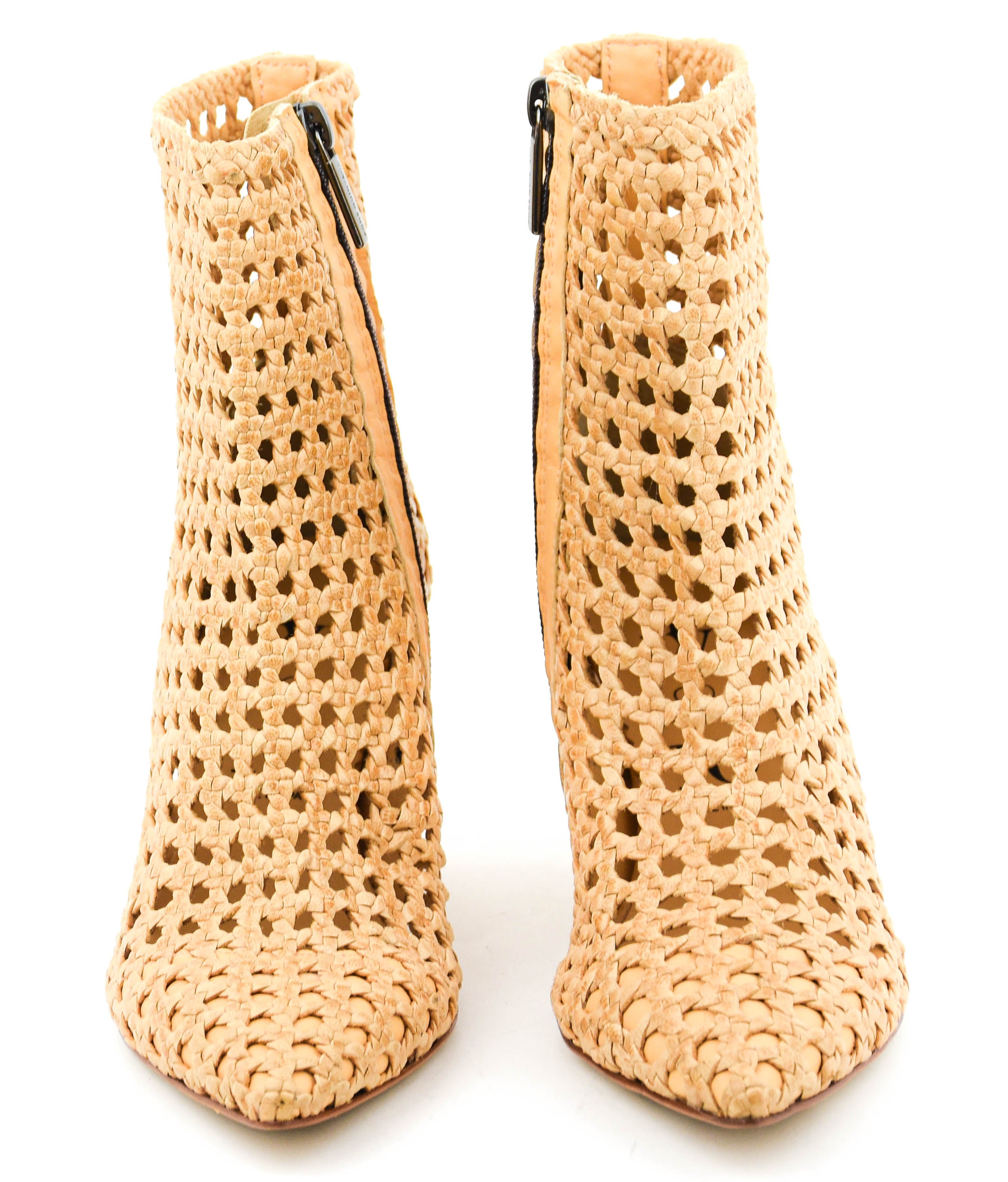 PAUL WARMER LEA WOVEN BOOTIE BEIGE