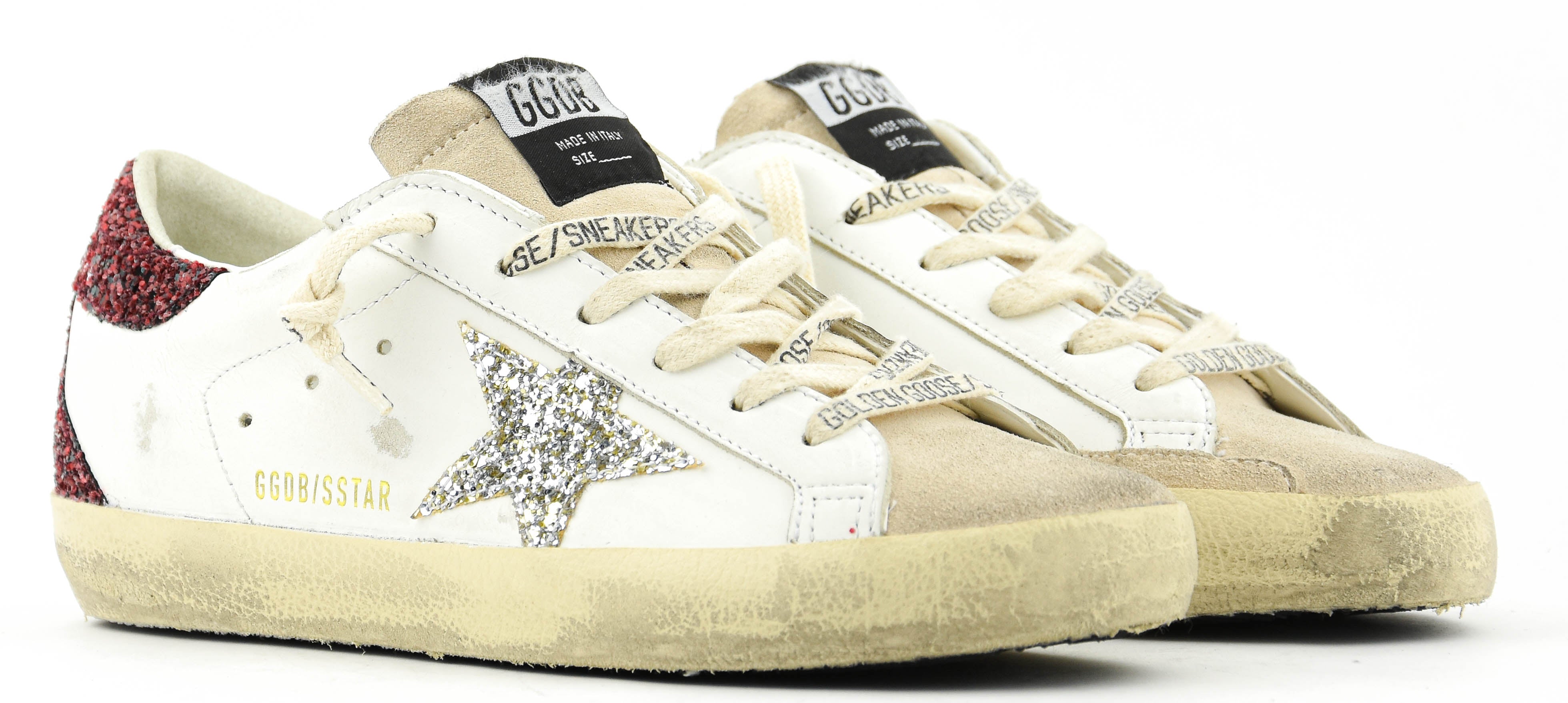 GOLDEN GOOSE SUPER STAR WHITE BORDEAUX Paul warmer