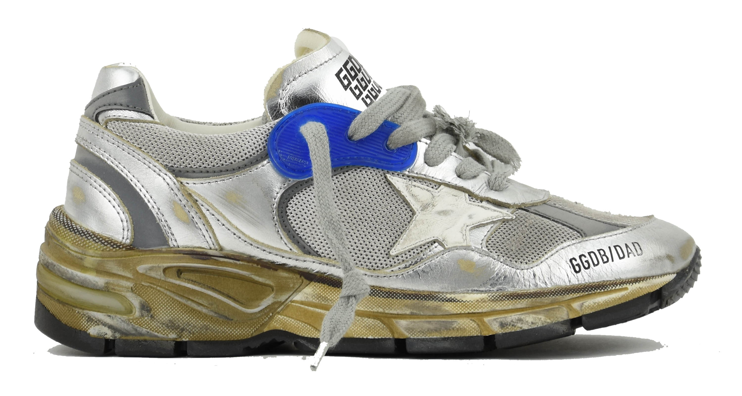 GOLDEN GOOSE RUNNING DAD SILVER BLUE - Main Image