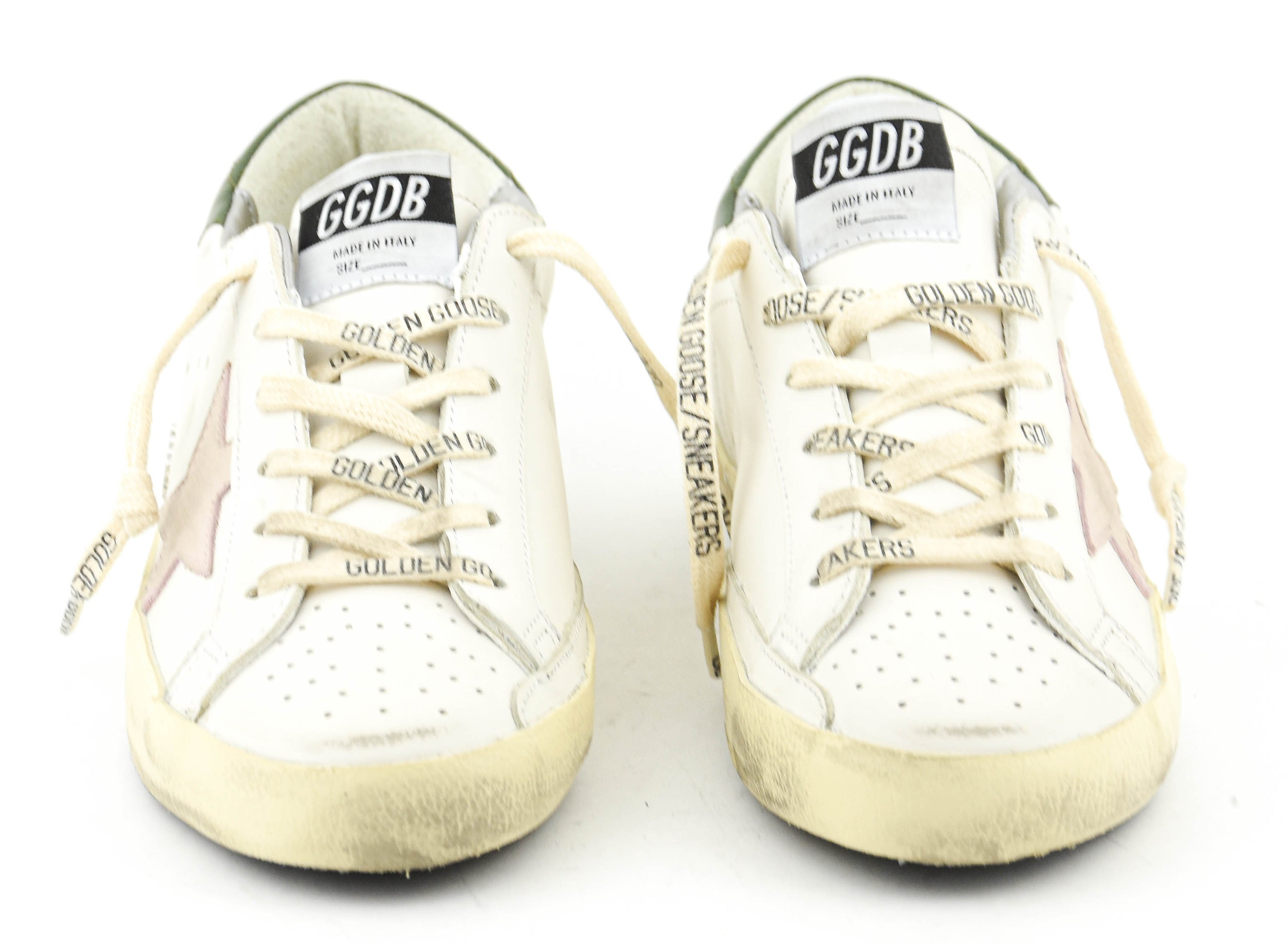 GOLDEN GOOSE SUPERSTAR WHITE PINK GREEN