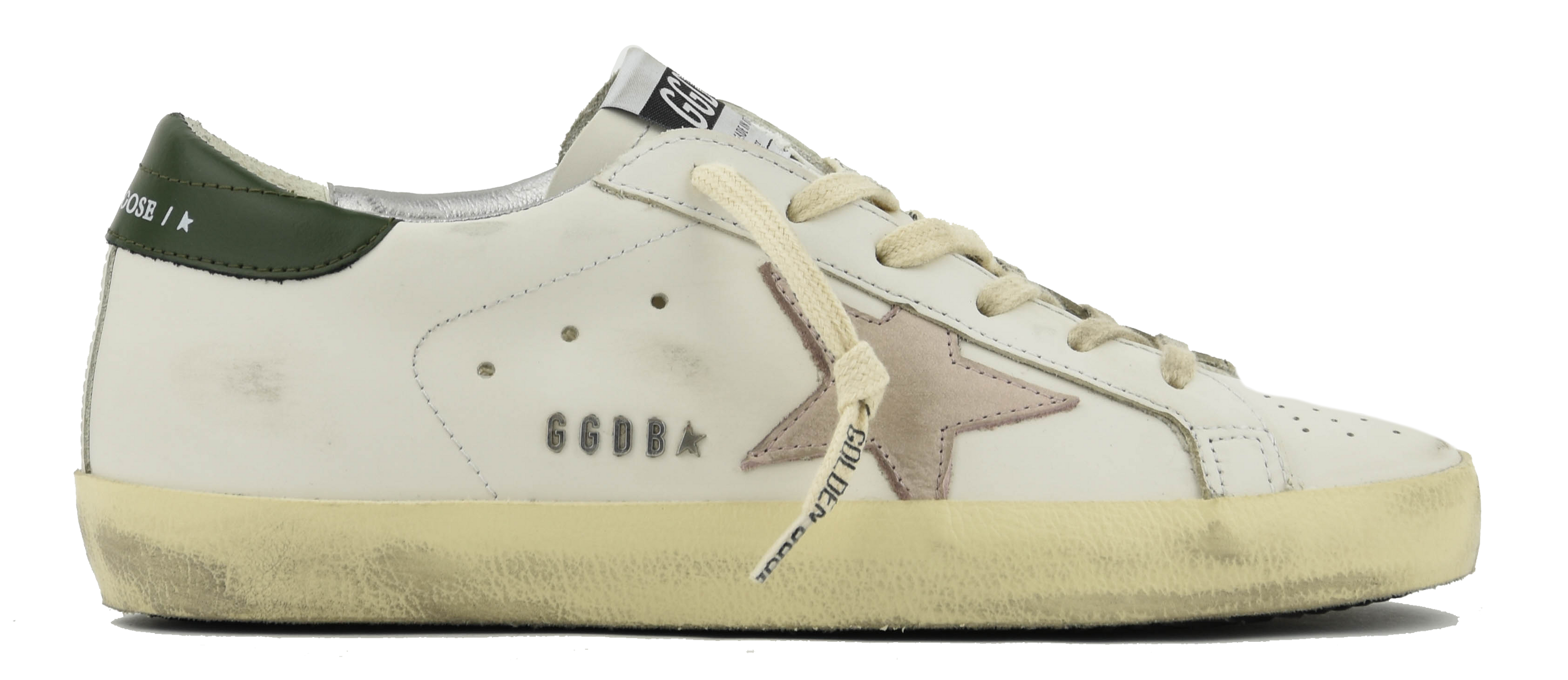 GOLDEN GOOSE SUPERSTAR WHITE PINK GREEN