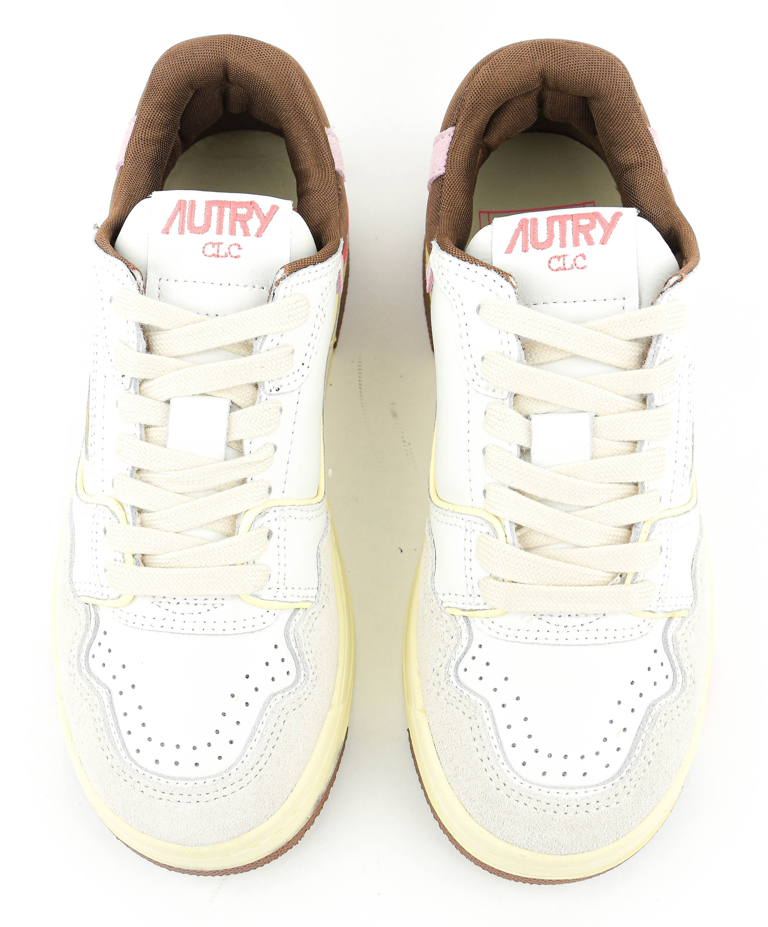 AUTRY CLC LOWTOP SNEAKER WHITE BROWN PINK