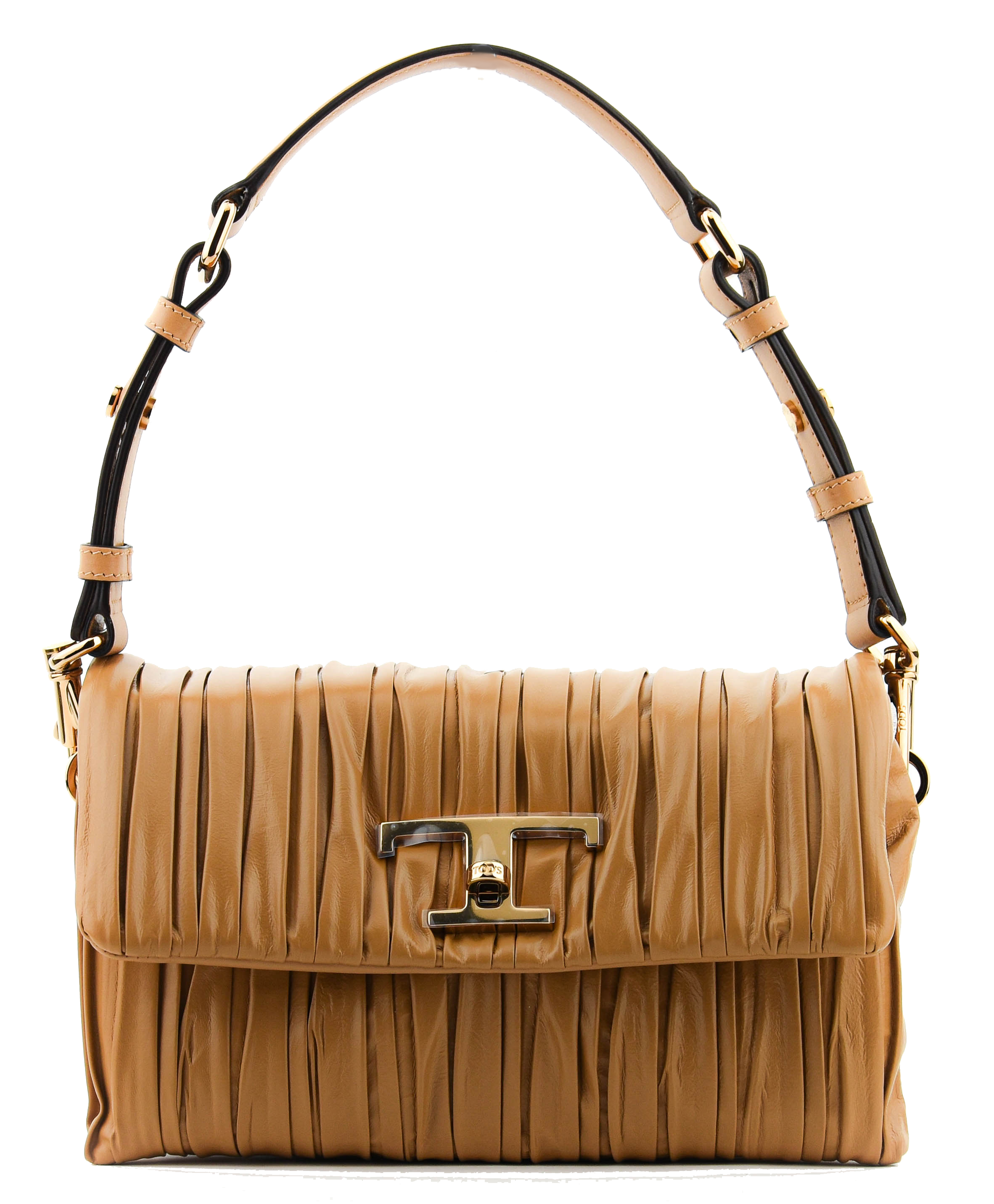 TODS T TIMELESS FLAP BAG IN CAMEL