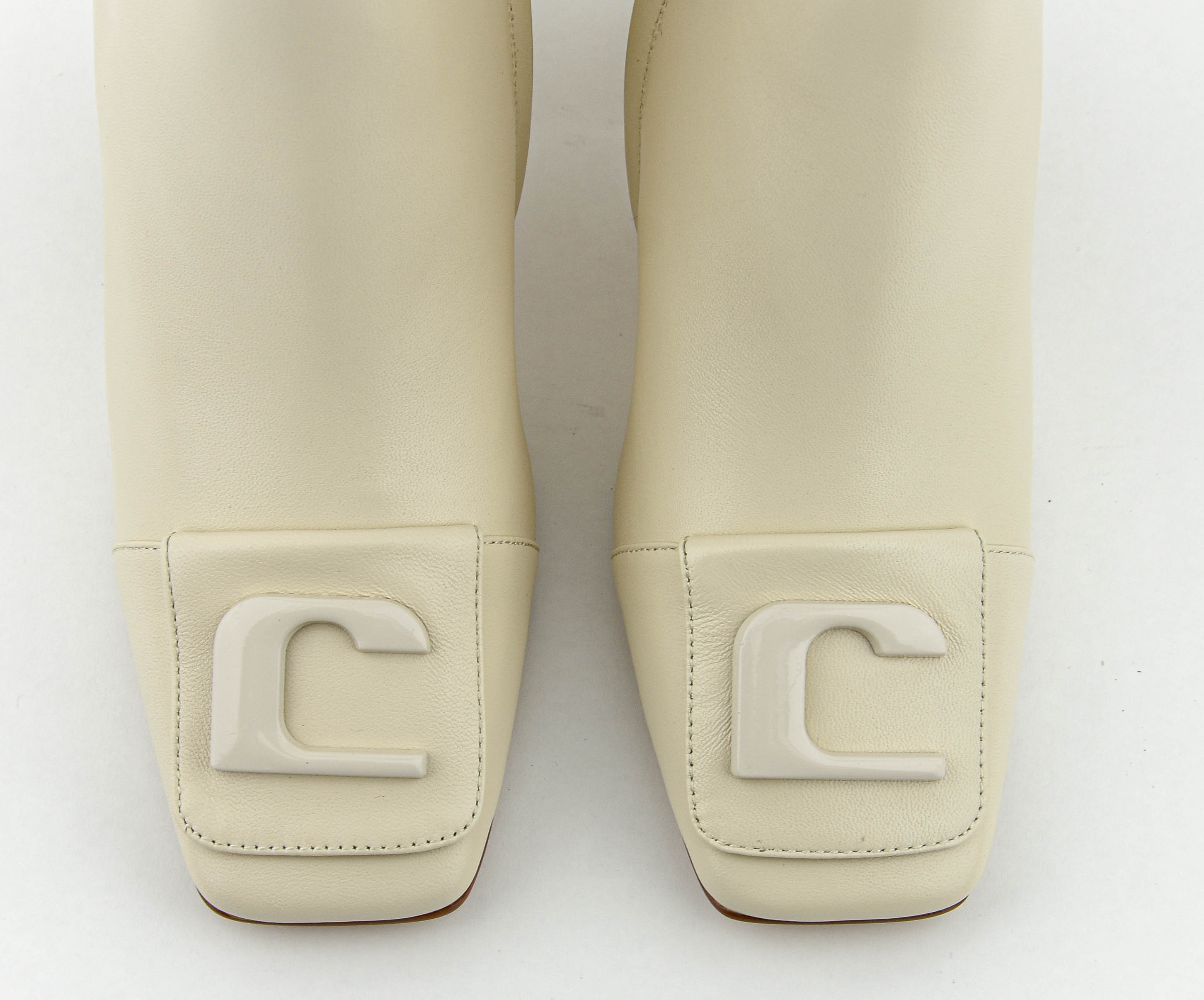 LOLA CRUZ LOGO BOOT OFFWHITE