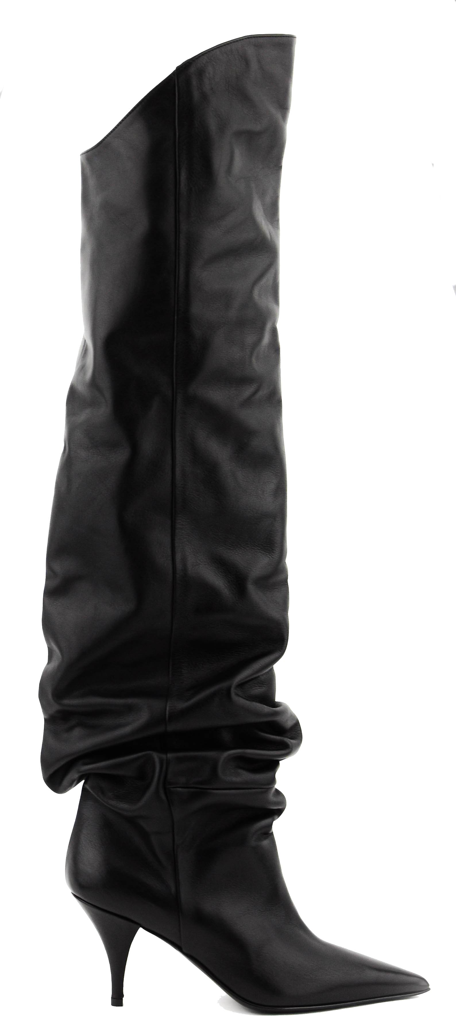 STRATEGIA SLOUCHY OVERKNEE BOOTS BLACK