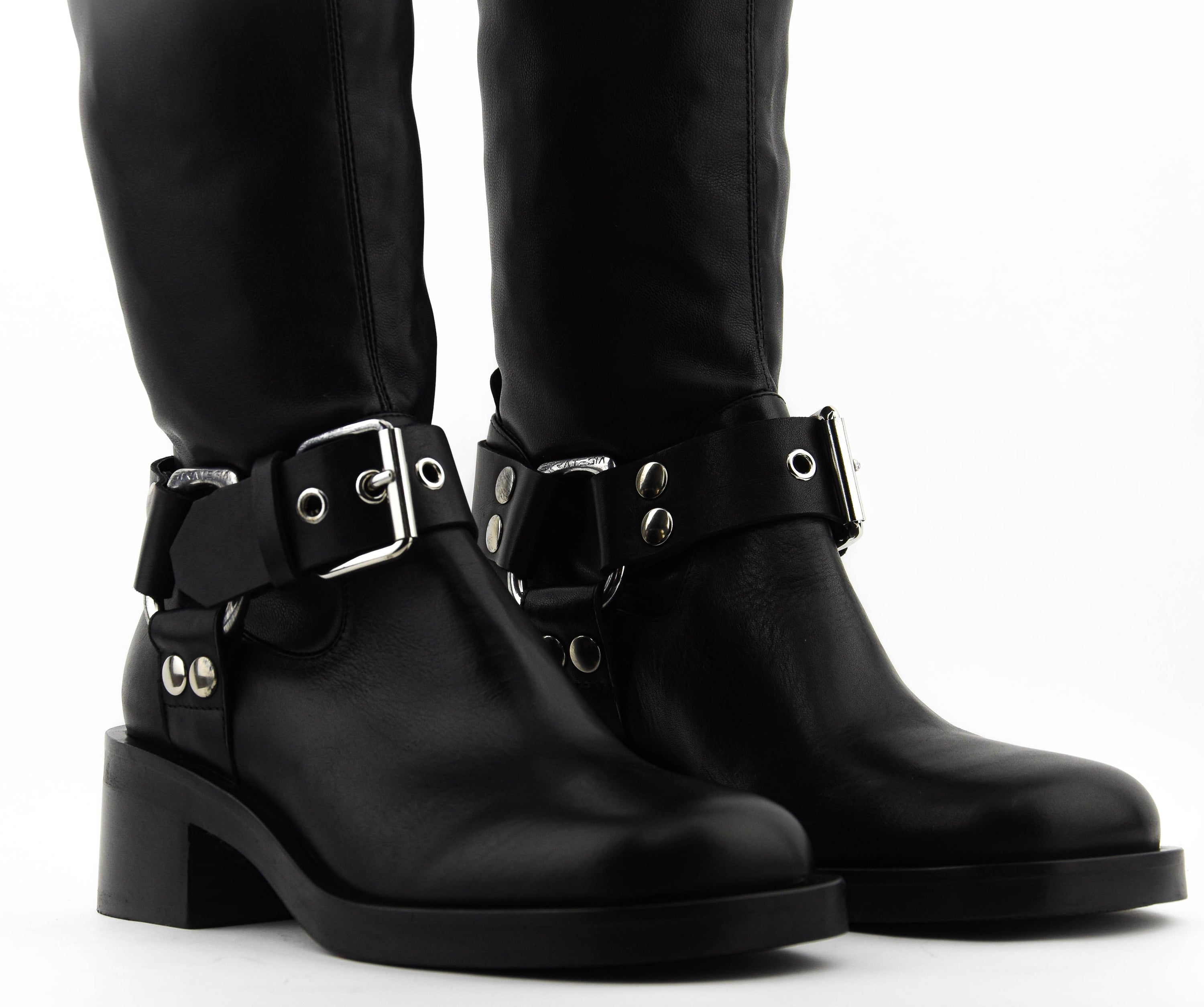 Womens Boots Strategia Biker Boots Strategia CRECA Black Fast