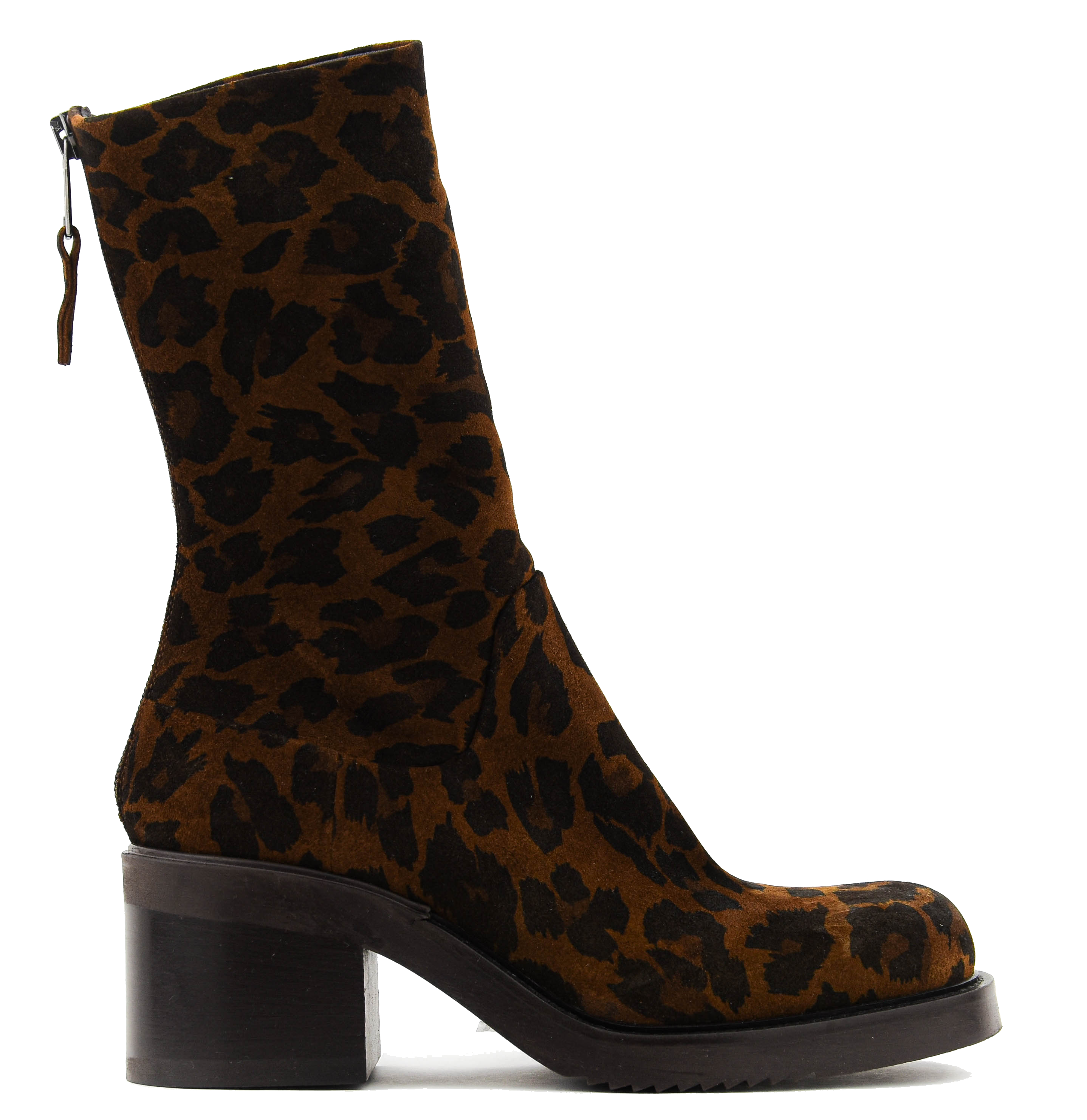 ELENA IACHI BOOTIE BACKZIP LEOPARD