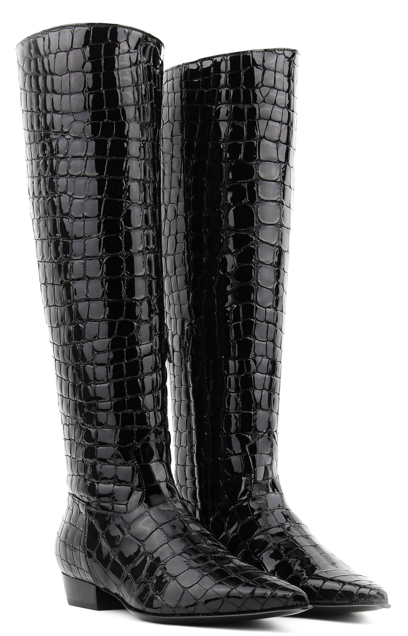 PAULWARMER LAUREN CROC PATENT BOOT