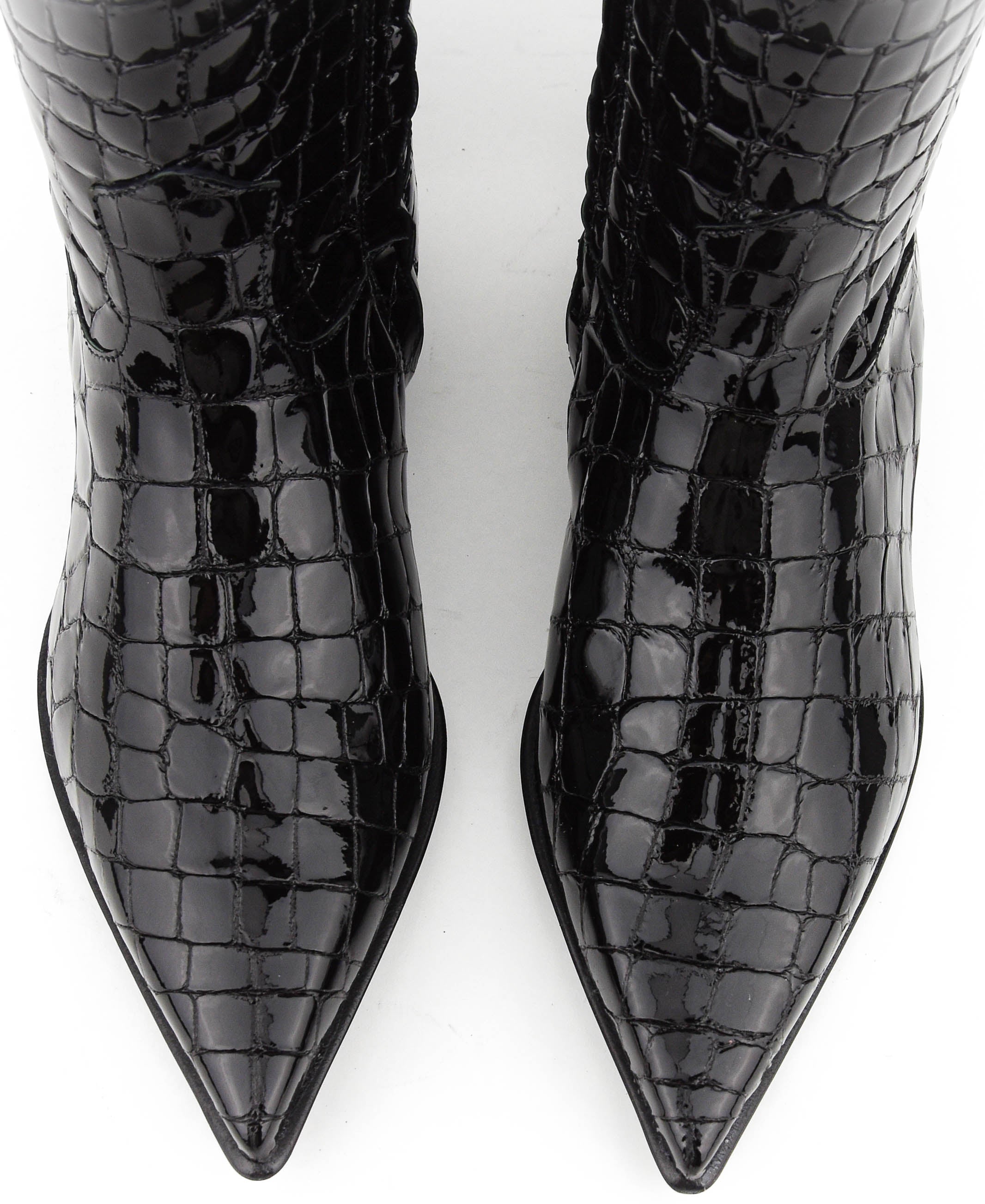 PAULWARMER LAUREN CROC PATENT BOOT