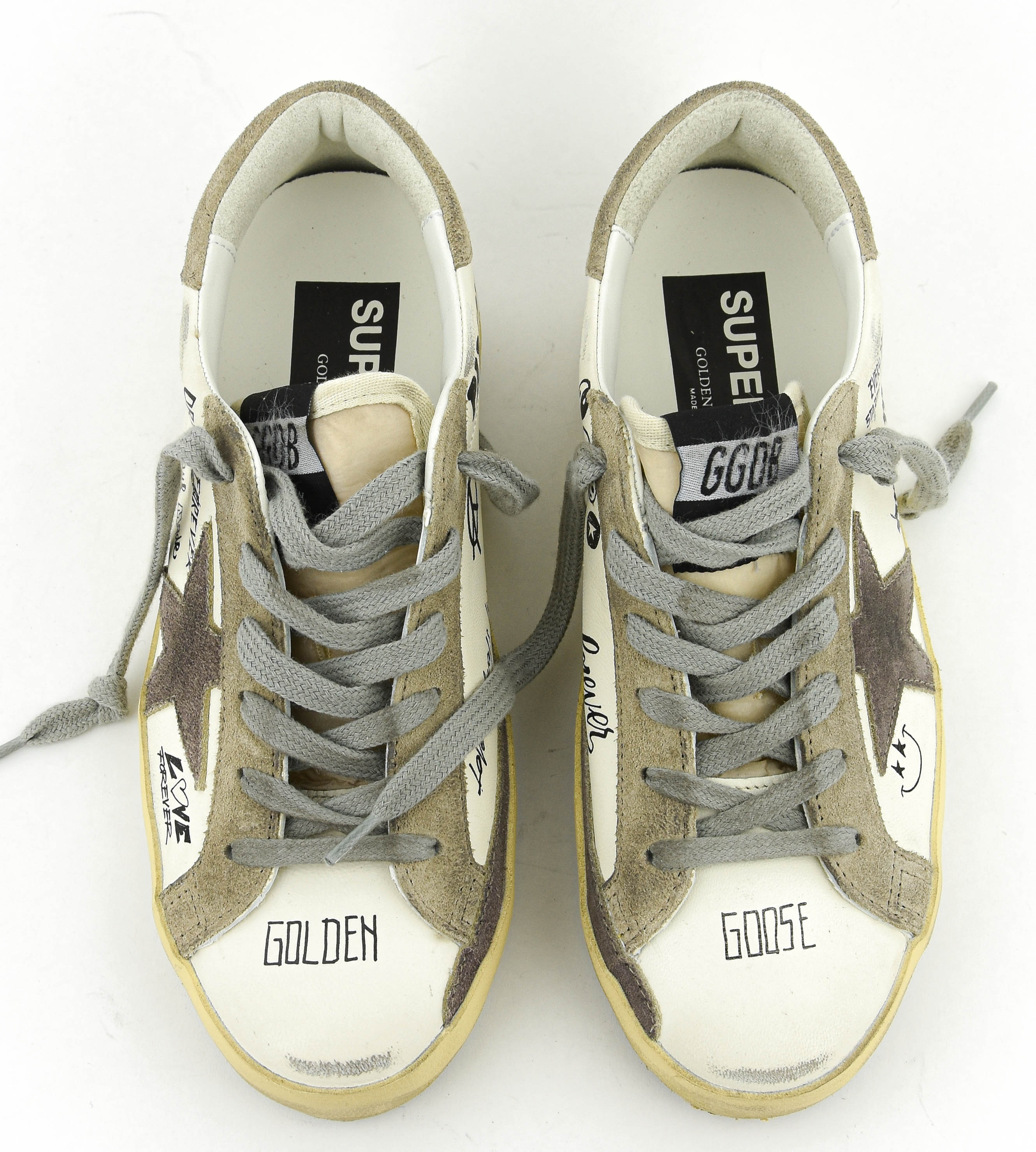 GOLDEN GOOSE SUPERSTAR CLASSIC WHITE TAUPE