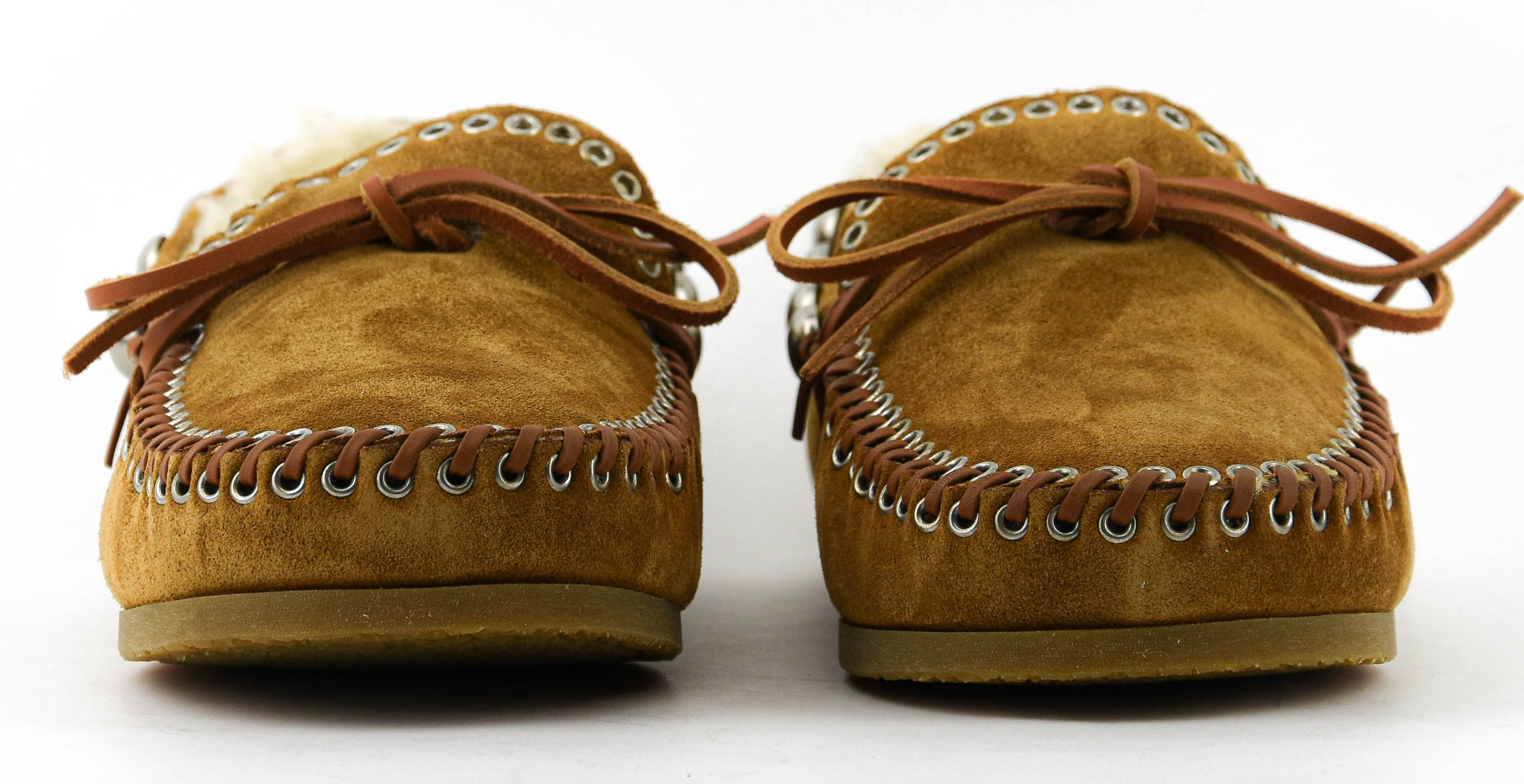 ISABEL MARANT SHEARLING LOAFER COGNAC